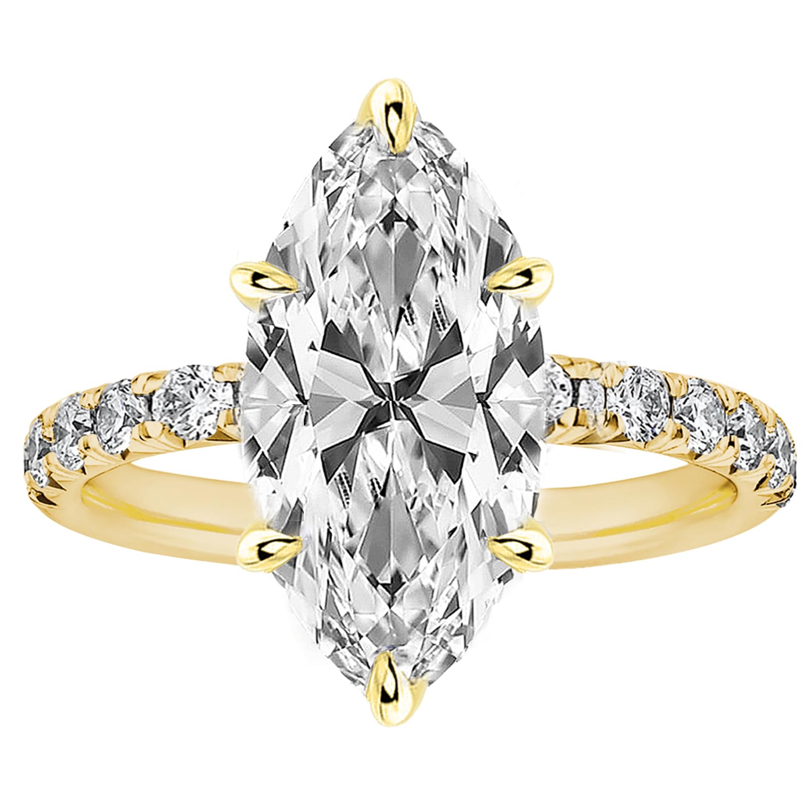 RURULUYA 2CT/3.5CT/5.5CT Solitaire Elongated Marquise Cut Engagement Ring for Women, Simulated Diamond Promise Ring in 925 Sterling Silver