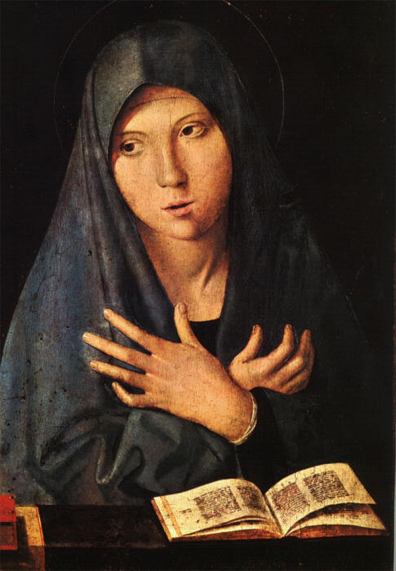HRJUBWREE Famous Paintings Pictures Artwork Picture Virgin of the Annunciation by Antonello Da Messina Photo Wall Print for Home Decor 60x90cm