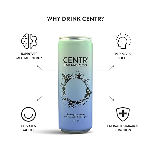 Miniatura 4 de CENTR Functional Energy Bebidas nootrópicas de 12 onzas líquidas (paquete de 12)  Bebidas energéticas sin azúcar