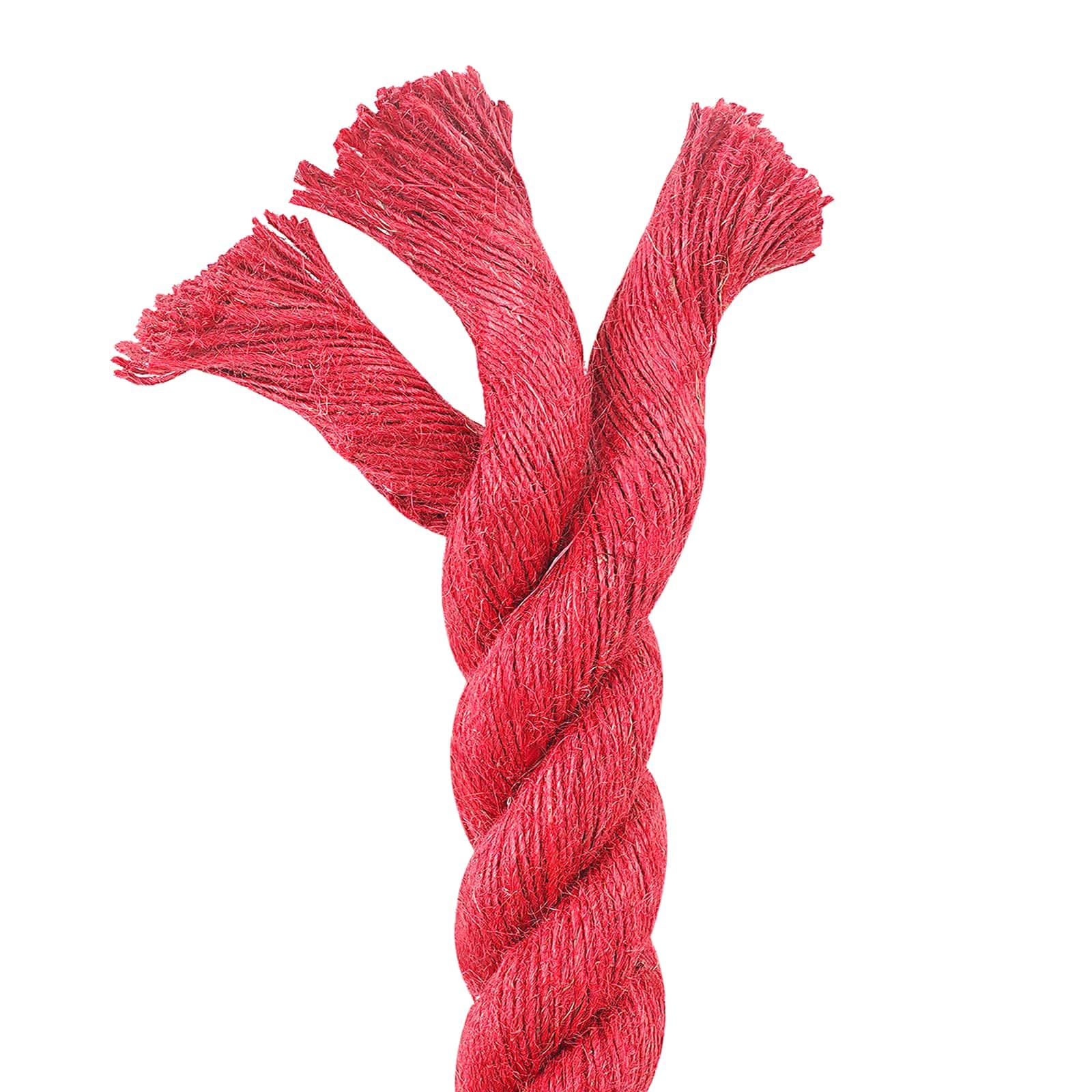 Cuerda de yute 36 mm Rojo, 100% yute Tossa natural, 3 hebras