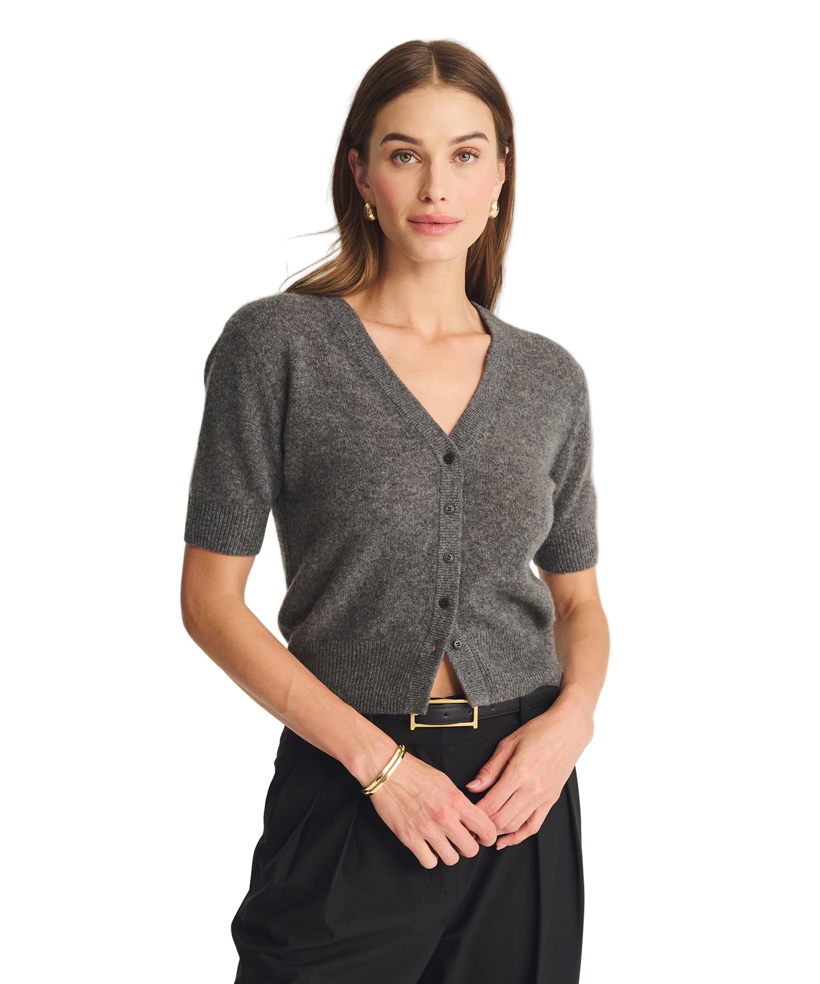 NAADAM Womens Naadam Lightweight Cashmere Short Sleeve Cardigan