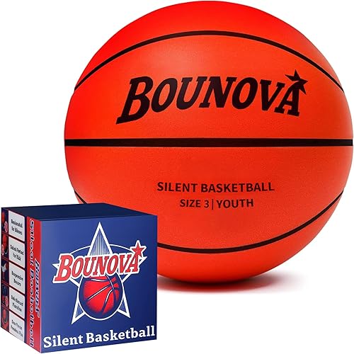 BOUNOVA Silent Basketball Size 7 | Real Feel Powerful Bounce | Elegant Gift Box Packaging | Pro-Grade PU Foam Indoor Basketballs for Quiet Dribbling
