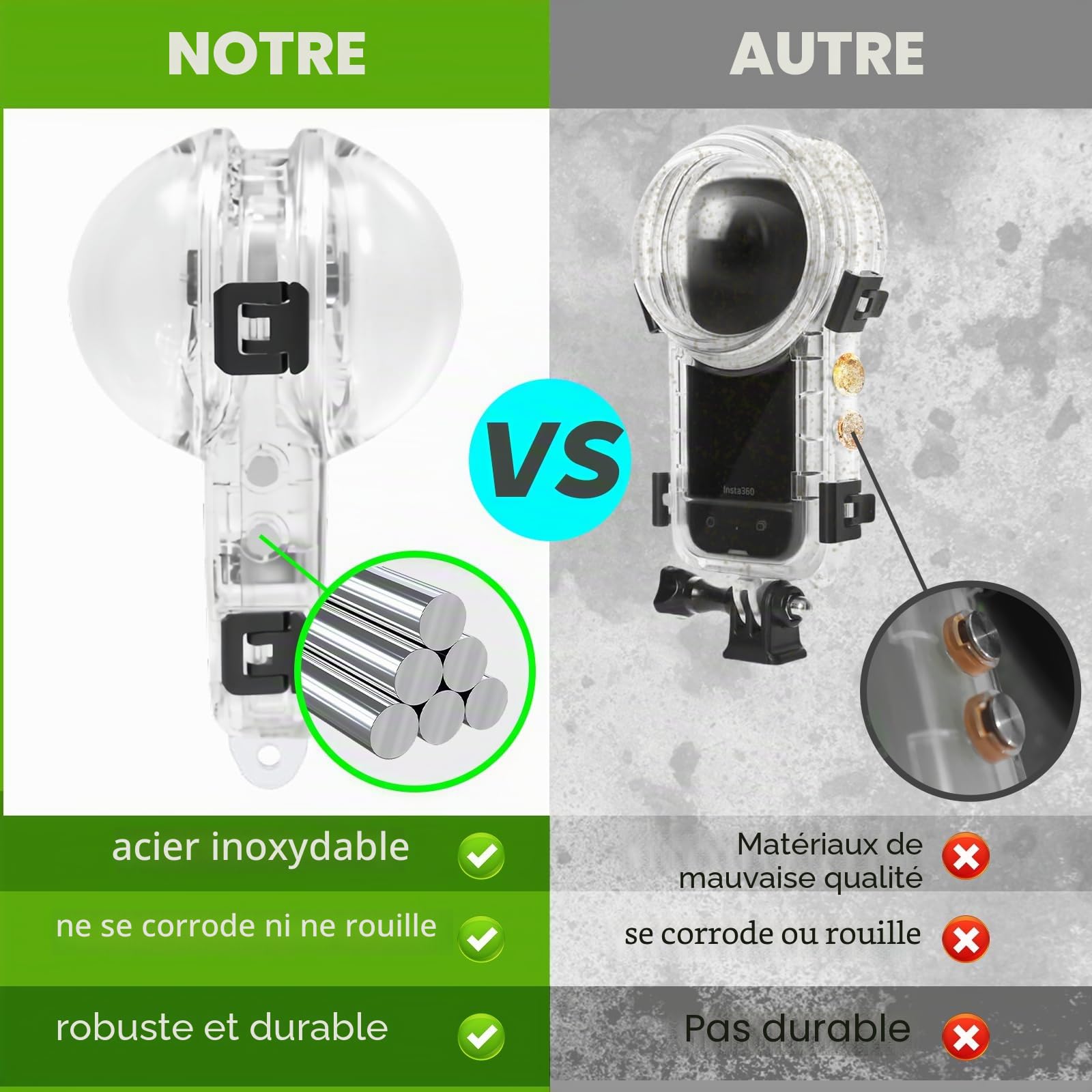 Étui de plongée invisible pour Insta360 X5