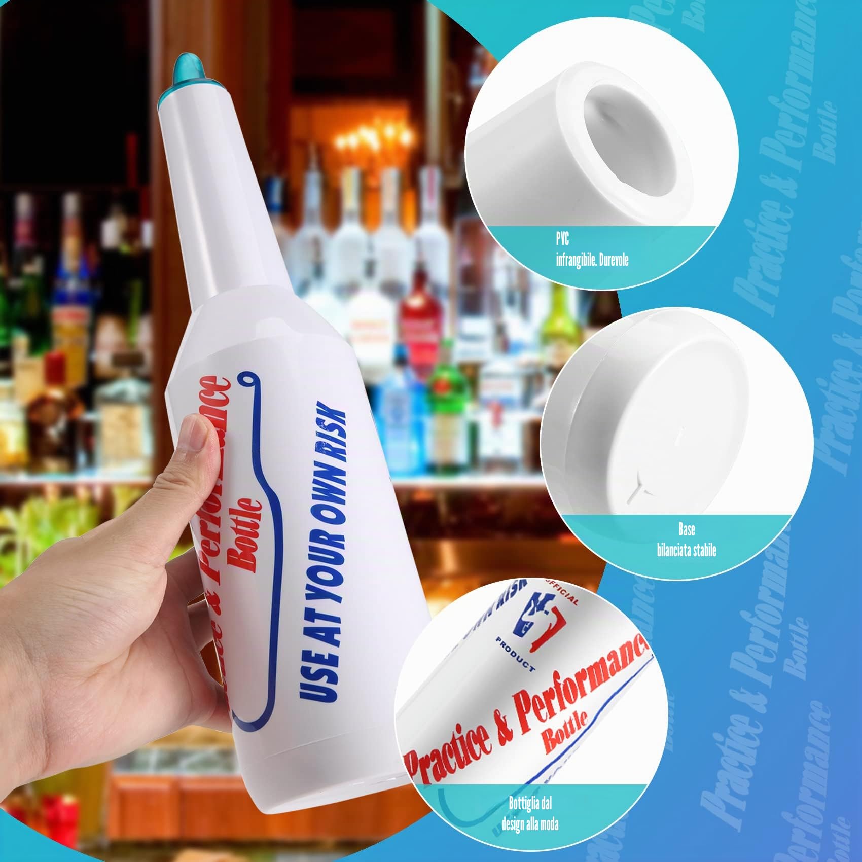 2 pezzi Flair Bartending Bar Pub bottiglia cocktail shaker –