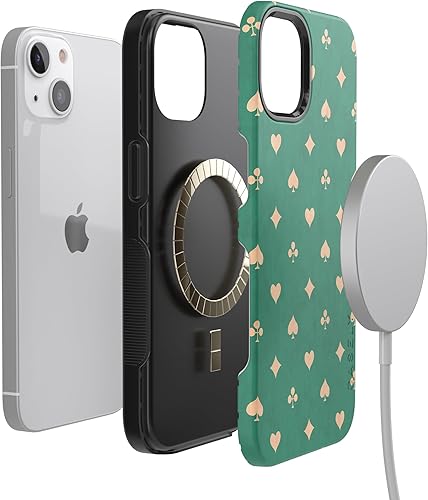 Vista 1247 de Casely Funda para iPhone 13 Compatible con MagSafe Color Splash de medianoche Funda retro abstracta Color de medianoche Splash Abstracto