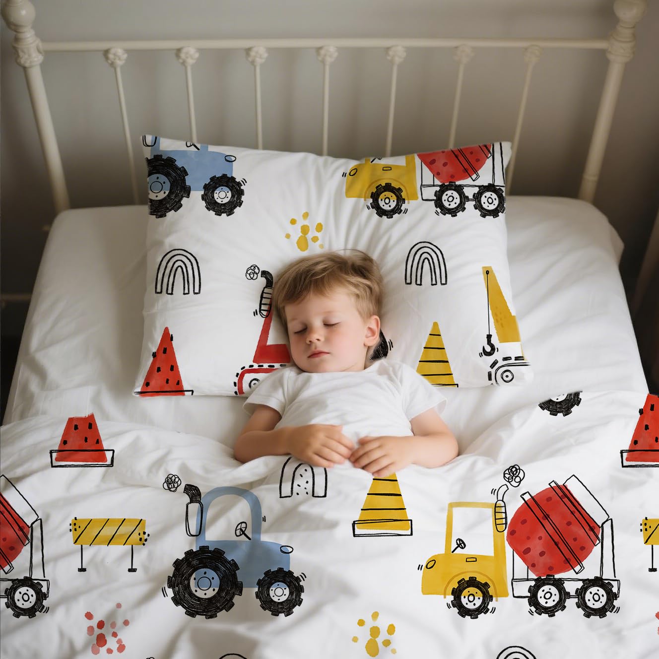 Caregchrisj Toddler Duvet Cover Sets 120 x 150cm Cartoon Print Cot Duvet Cover Set - Image 3