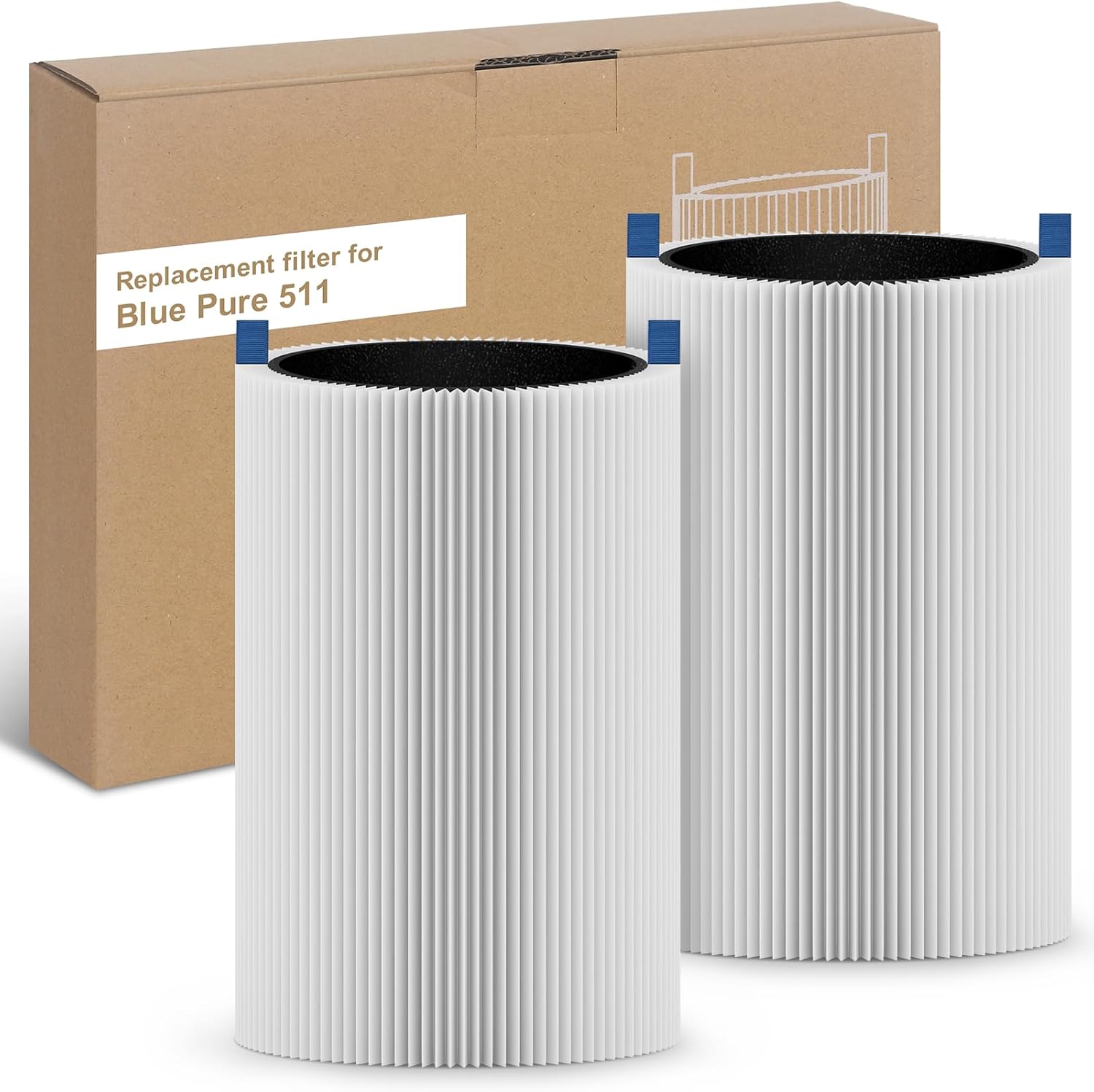 Musslan 511 Replacement Filter Compatible with Blueair Blue Pure 511 Air Purifier