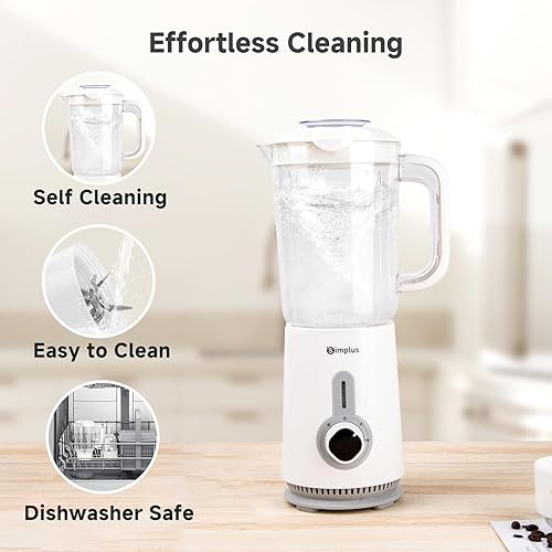 Miniatura 7 de Simplus Licuadora de 42 onzas para licuados con procesador de alimentos de 2 tazas y picadora de alimentos vegetales de 1 taza, licuadoras de alta