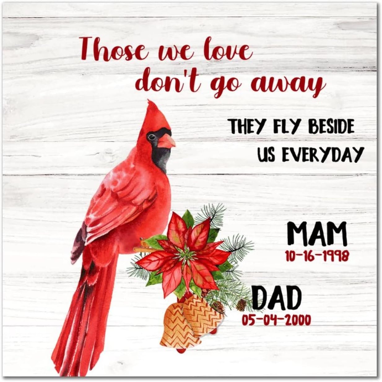 Those We Love Don't Go Away Wood Signs Farmhouse Custom Mom Dad Date Door Sign Christmas Is Coming Wall Art Hanging Farmhouse Decoration Plaque For Home Front Door Porch Garden Yard 16x16in