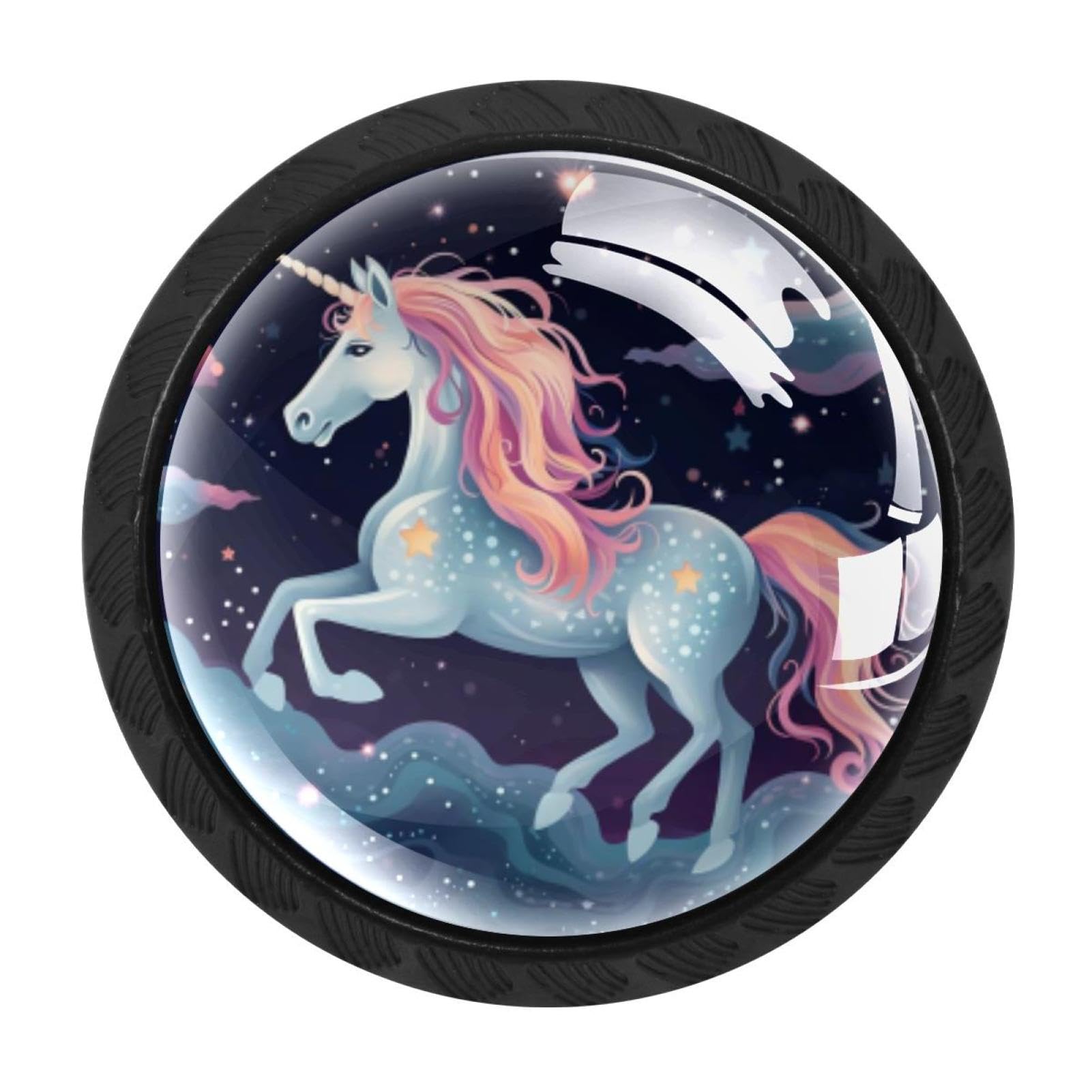 Chenzzzz Multicolored 13 Starry Unicorn Cabinet Knobs 4 Pieces Drawer Kitchen Cabinets Dresser Cupboard Wardrobe Unique Pulls Handles
