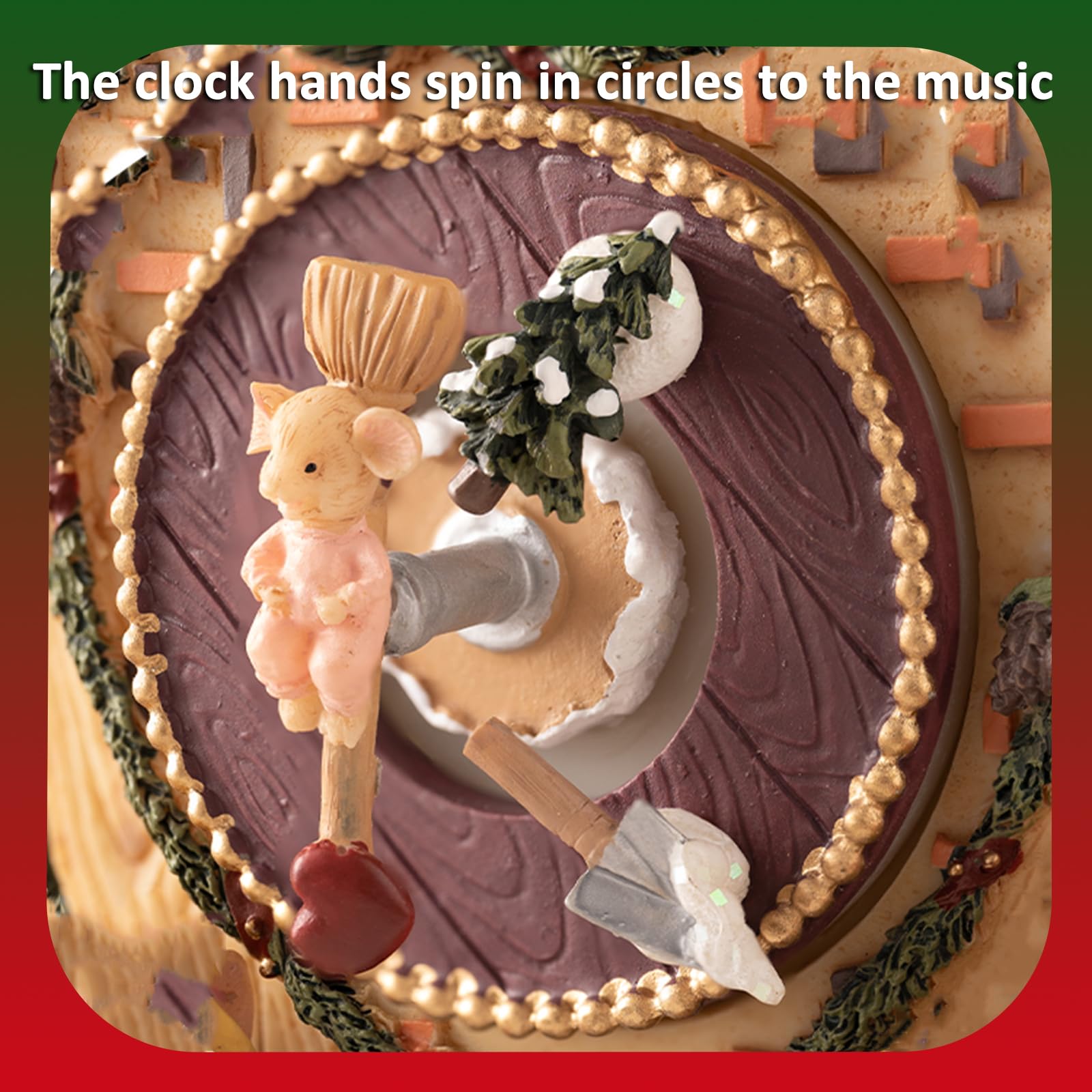 Caja De Música Giratoria Retro China, Decoración Navideña Eléctrica. Las Manecillas del Reloj Giran Al Ritmo De La Música. Música Incorporada. Ideal como Adorno O Regalo para Uso Personal