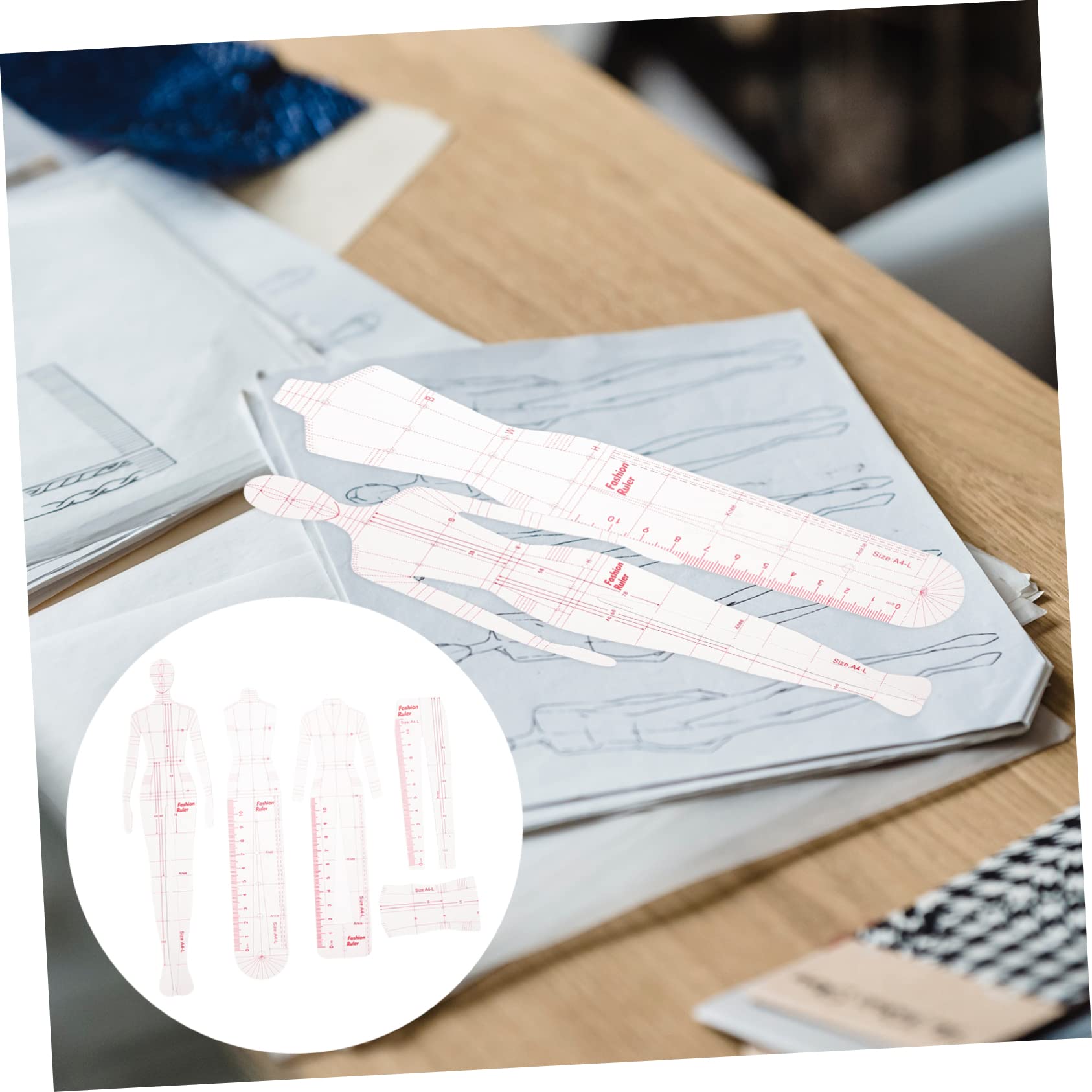 TEHAUX 2juegos Plantilla De Regla De Dibujo De Moda Para Mujeres Conjunto De Rulers De Costura y Medición Para Diseño De Ropa Herramienta Práctica Para Principiantes y Modistas