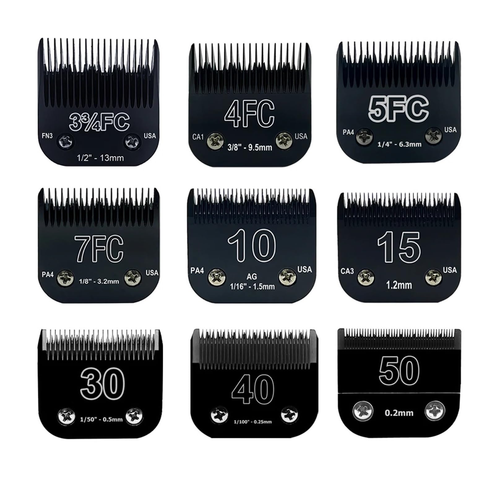 Cortapelos Negro Desmontable For Mascotas, Con Cuchillas De Acero Inoxidable, Compatible Con Andis, Oster A5 Y Wahl, Serie KM10.(2pcs Ceramic Blade)