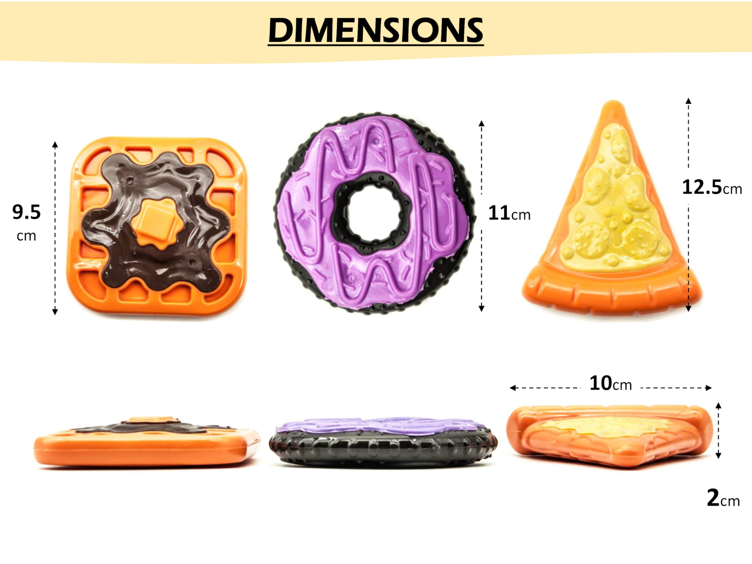 Petopedia Tough Dogs Toy, NYLON Chews, PIZZA, WAFFLE, DONUT Shape, Durable Dog Toys Indestructible, Boredom, Dental - Image 4