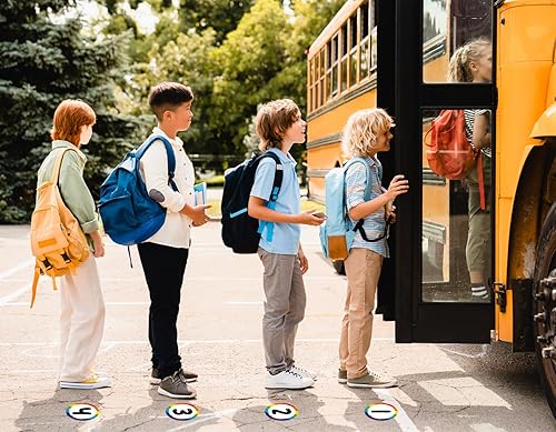 Miniatura 4 de WhatSign Calcomanías para el aula, 36 marcadores numéricos, calcomanías de suelo para organización del aula, suministros para profesores de regreso
