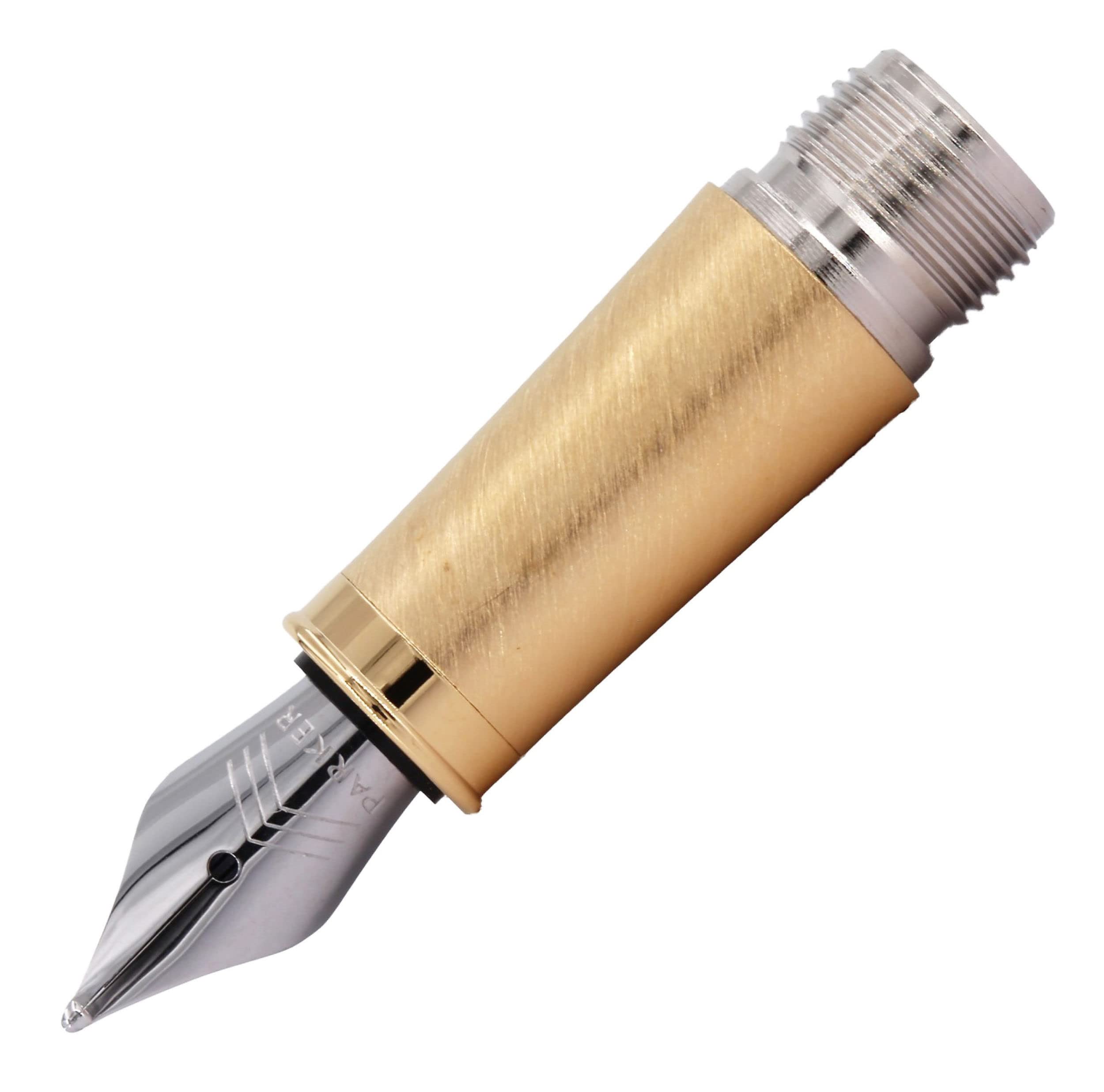 Parker IM Premium - Bloc Plume Dorée - Finition Dorée - Plume fine en acier inoxydable
