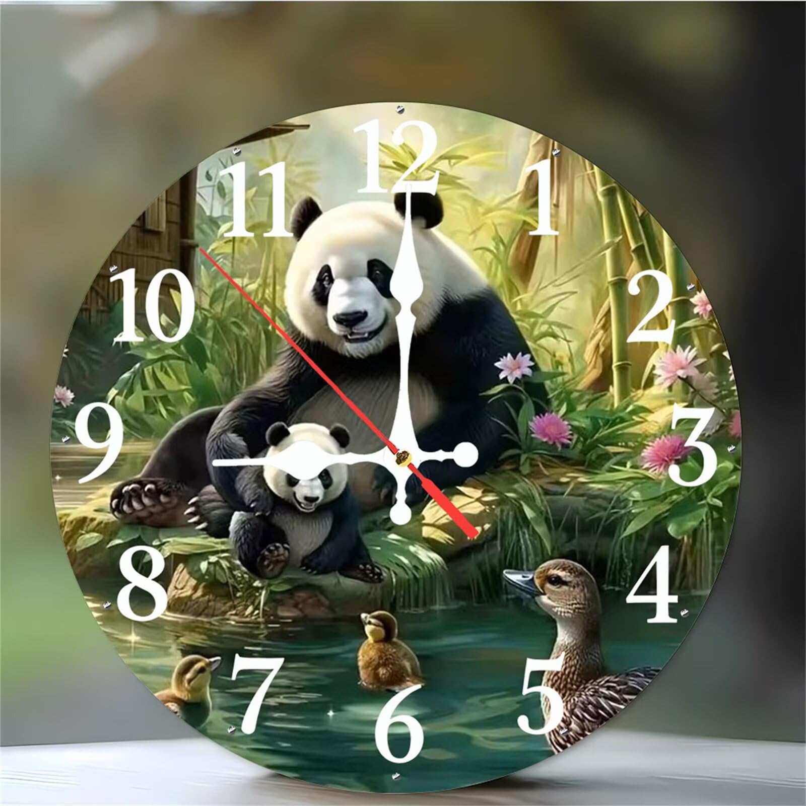 Pendule murale décorative panda pour une ambiance zen et silencieuse dans la chambre
