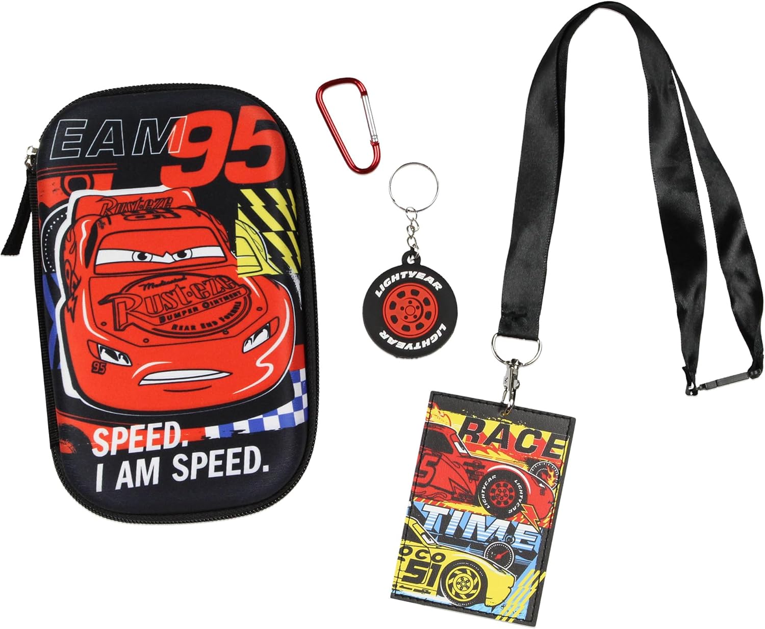 Disney Cars Taking The Lead Lightning McQueen Jackson Strom 17" Backpack Lunch Box 5pc Set