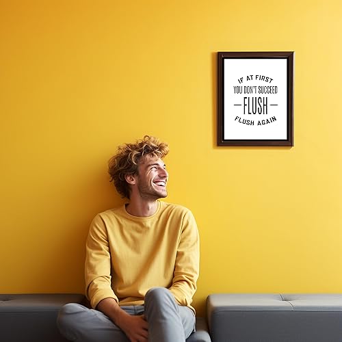 Miniatura 4 de If At First You Don't Succeed-Flush Again - Funny Bathroom Sign Modern Typographic Wall Art Print - Perfect Humorous Home Decor for Guest Bathroom!