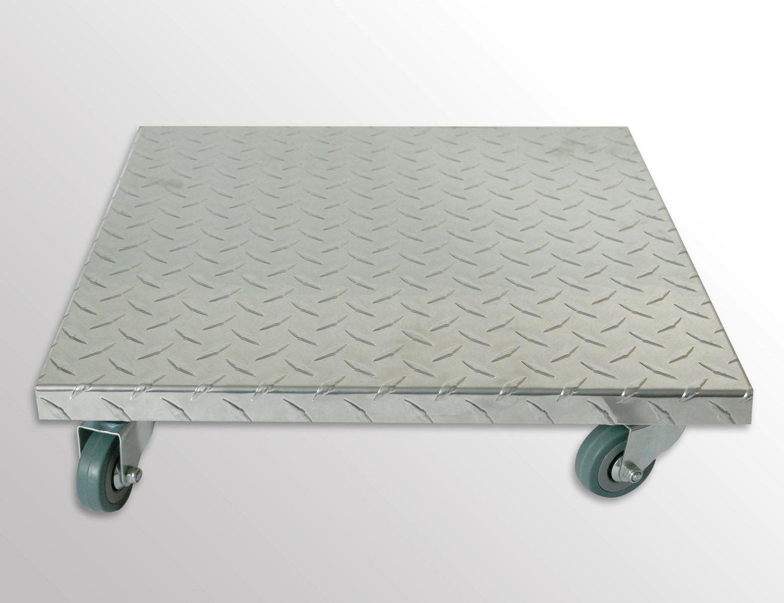 Möbelroller/Pflanzenroller (Profi) 40x40 cm, Alu, 150 kg, PU-Rolle, Marke: Szagato, Made in Germany (Design-Pflanzenroller Transportroller Rollbrett)