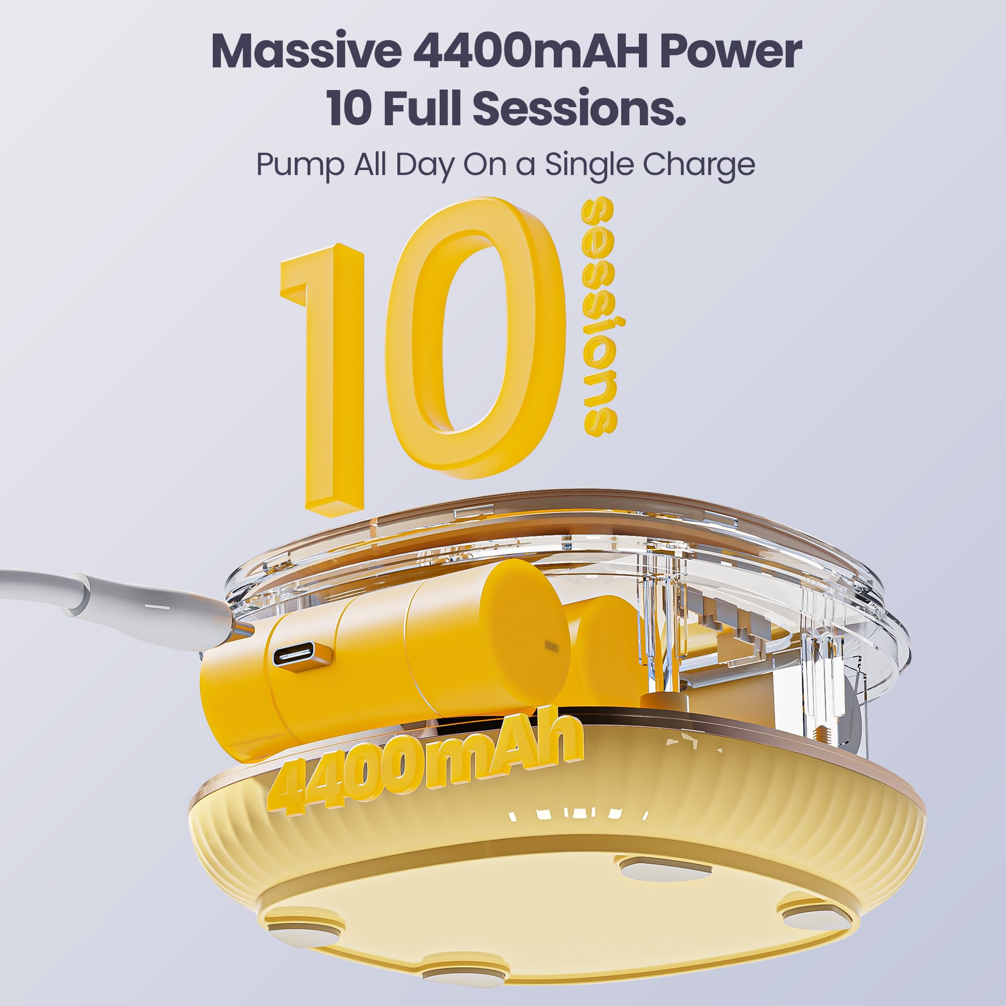 Lot de 2 tire-lait mains libres, plusieurs modes et différents niveaux d'aspiration, longue durée de vie de la batterie et affichage LED, double pompe à lait électrique portable, orange