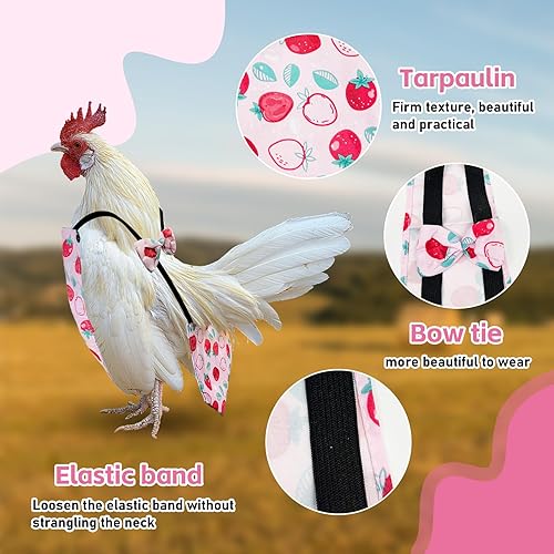 Miniatura 3 de 3 piezas de pañales de pollo para gallinas, pañales para mascotas, pañales reutilizables para pollo, accesorios de ropa con pajarita para aves de
