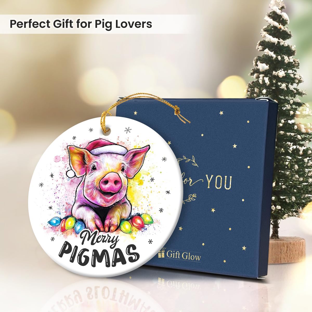 pig ornaments for christmas tree 2025 - animal lovers gifts for women, men, merry pigmas animal ornaments for christmas tree decorations, funny gifts for friends neighbor farmer who love pig