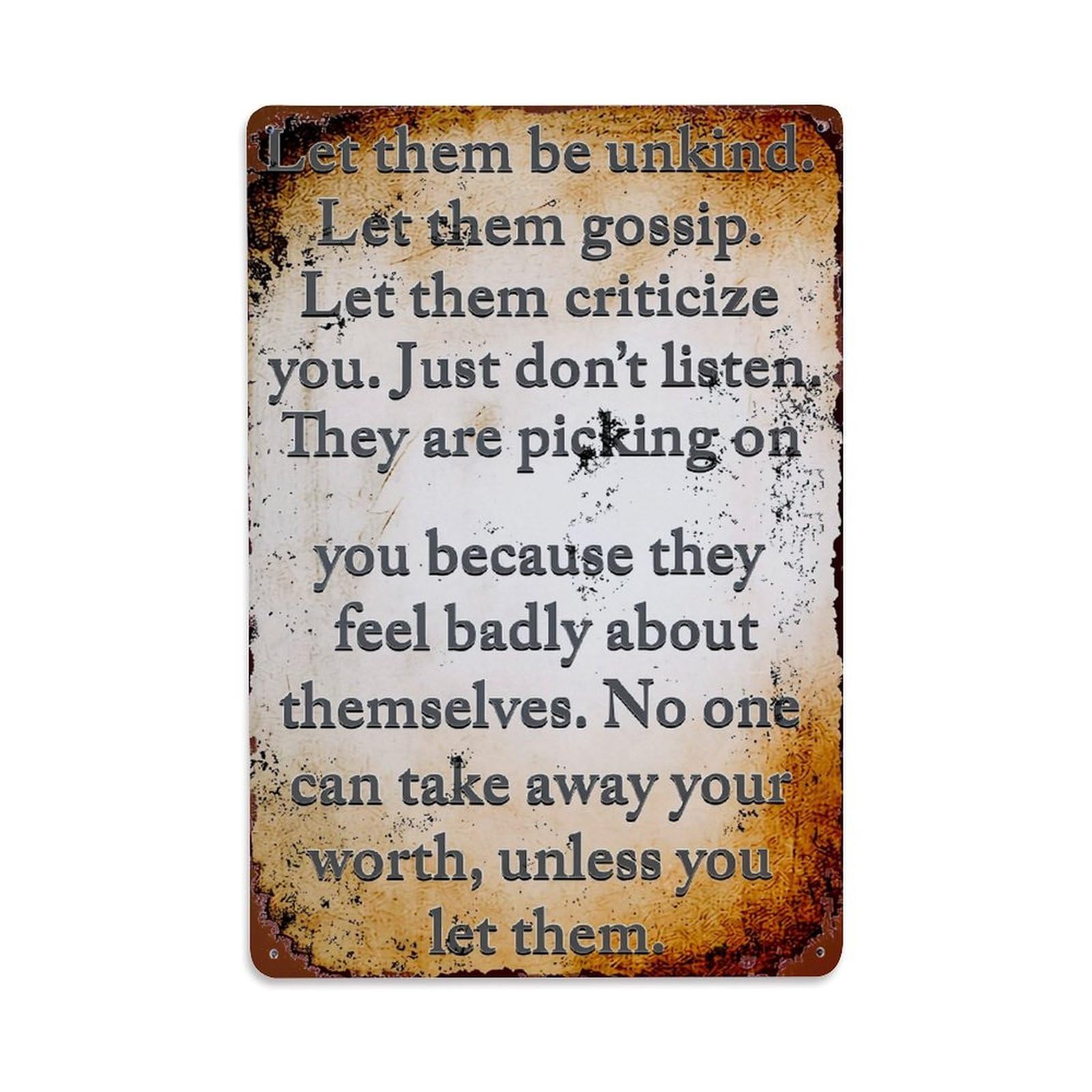 Jdfenggu Vintage Inspirational Quote On Aged Parchment Ba_qa3ex Retro Metal Tin Sign, Metal Poster For Bar, Home, Man Cave, Kitchen, Laundry Room Art Decor 8X12 Inch