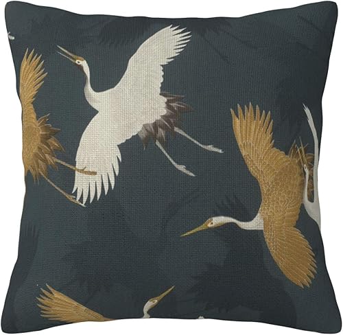 ChangQingArt Fundas de almohada decorativas azules con corona roja, fundas de almohada decorativas para decoración del hogar, fundas cuadradas de 18