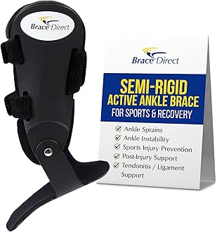 Brace Direct Semi-Rigid Active Ankle Brace for Sprain Support and Protection for Volleyball, Basketball, Football and More - Men and Women