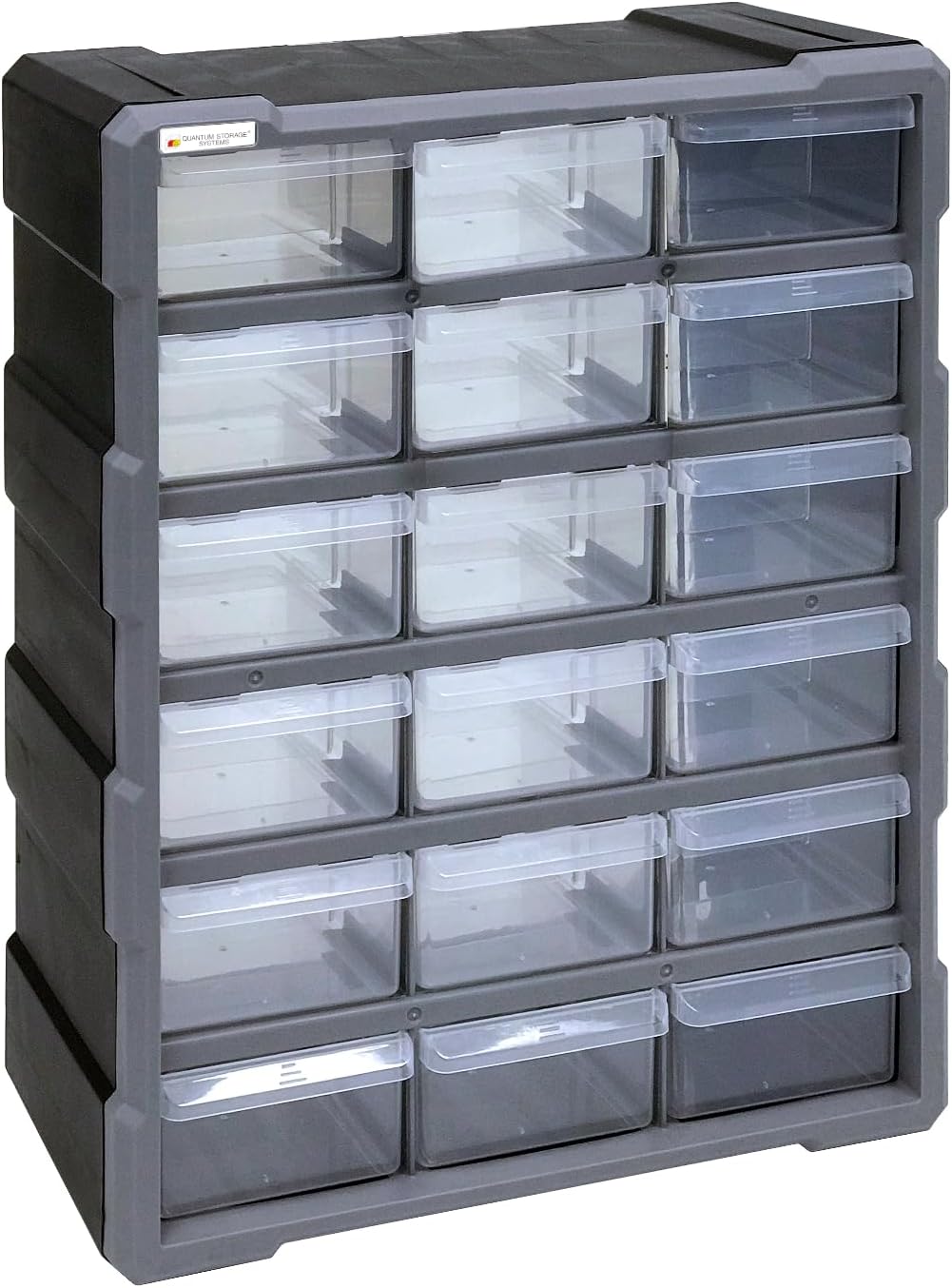Quantum Storage Systems PDC-18BK 18 Drawers Cabinet Part Organizer 19" H x 15" W x 7" D