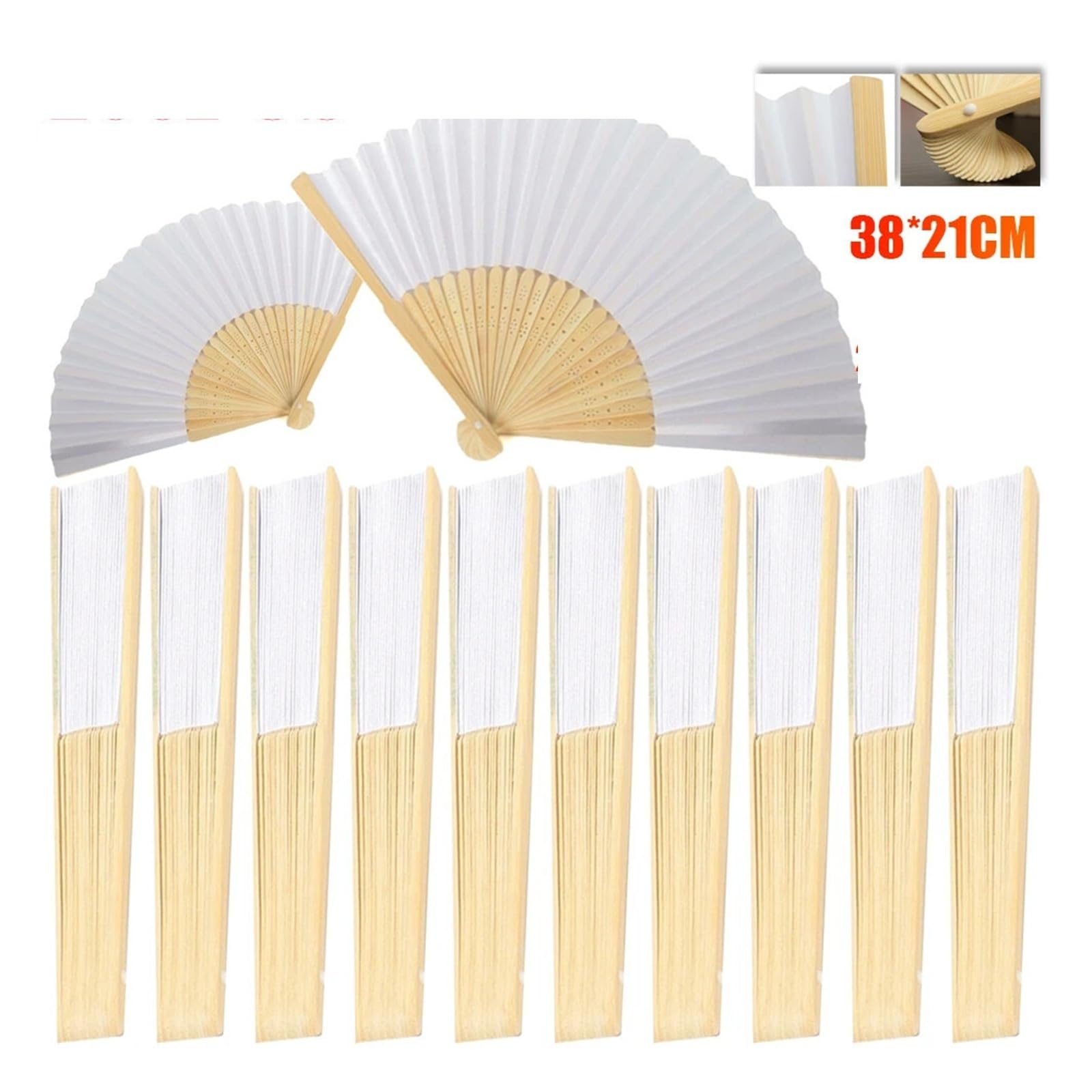 30/50 Stück Hochzeits-Handfächer, faltbare Fächer for Gäste, Papierfächer, for Hochzeit Für Haushalt Wohnen(50 pcs)