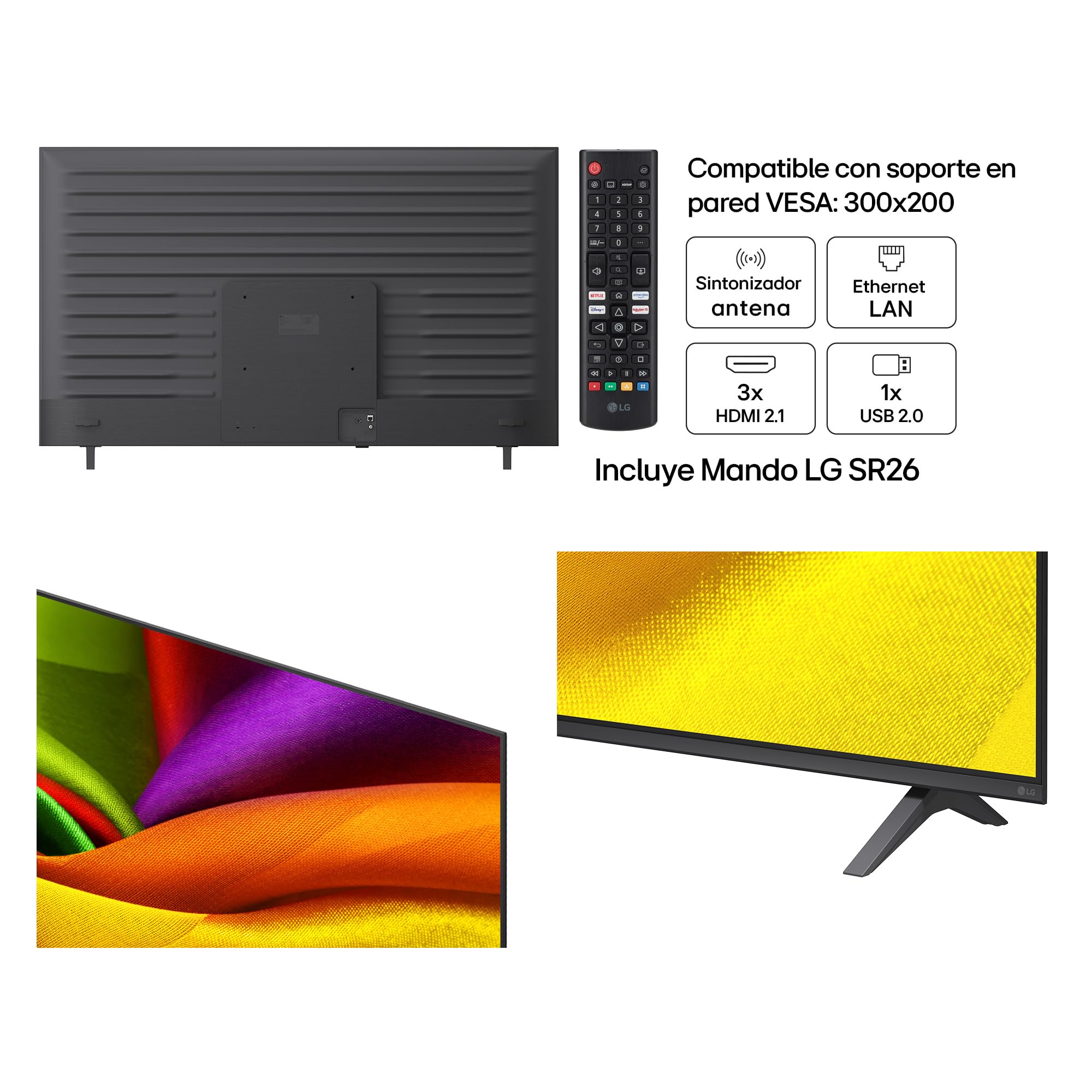 LG 65NU850B6LA - Smart TV Nano 4K UHD NU85 65 Pulgadas, Sin Reflejos al 94%, webOS 26 AI Copilot, Procesador Inteligente α7 AI Processor 4K Gen9, HDR10 Pro, 4K Super Upscaling, Dolby