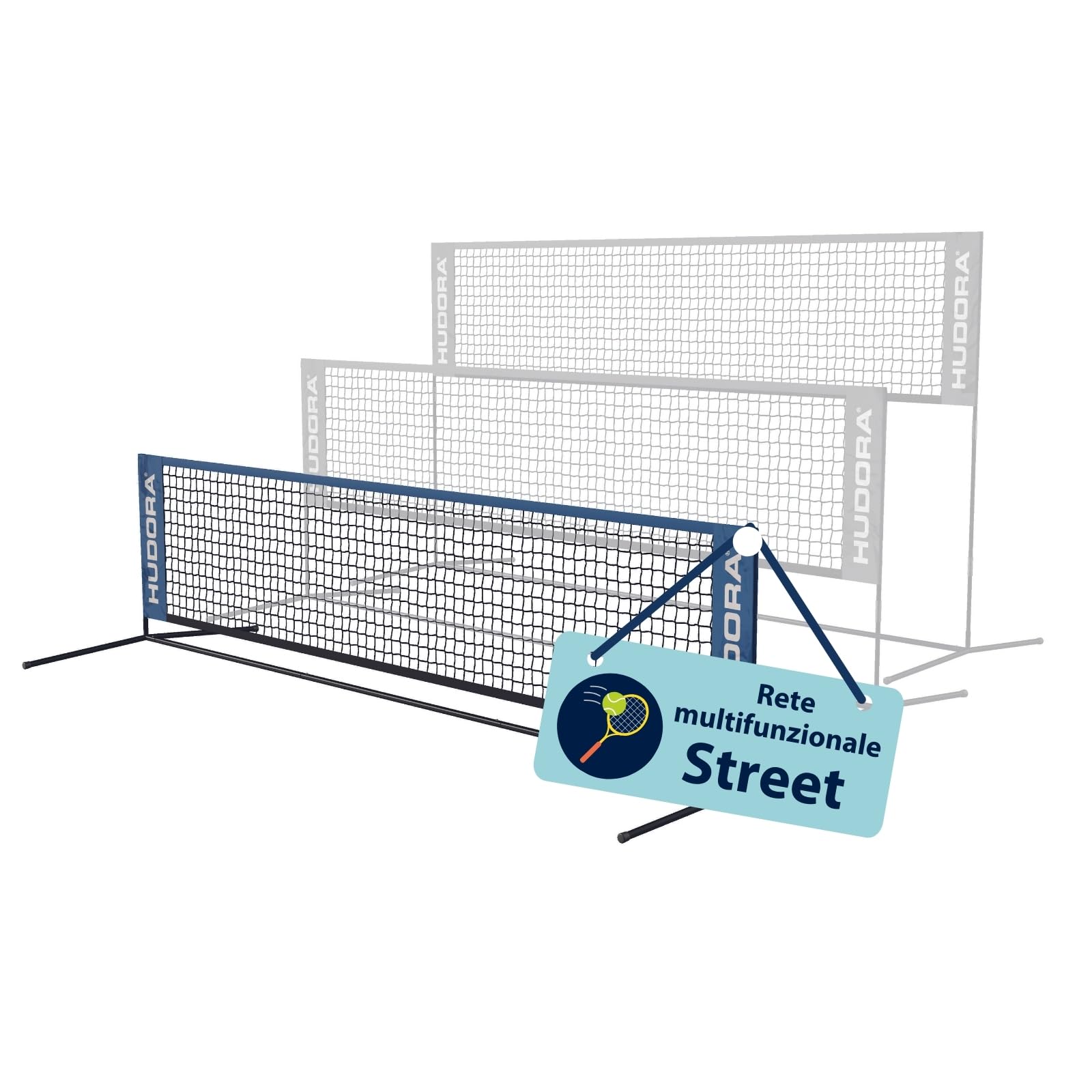 HUDORA Rete multiuso Street multifunzione per tennis e badminton regolabile da esterno resistente alle intemperie