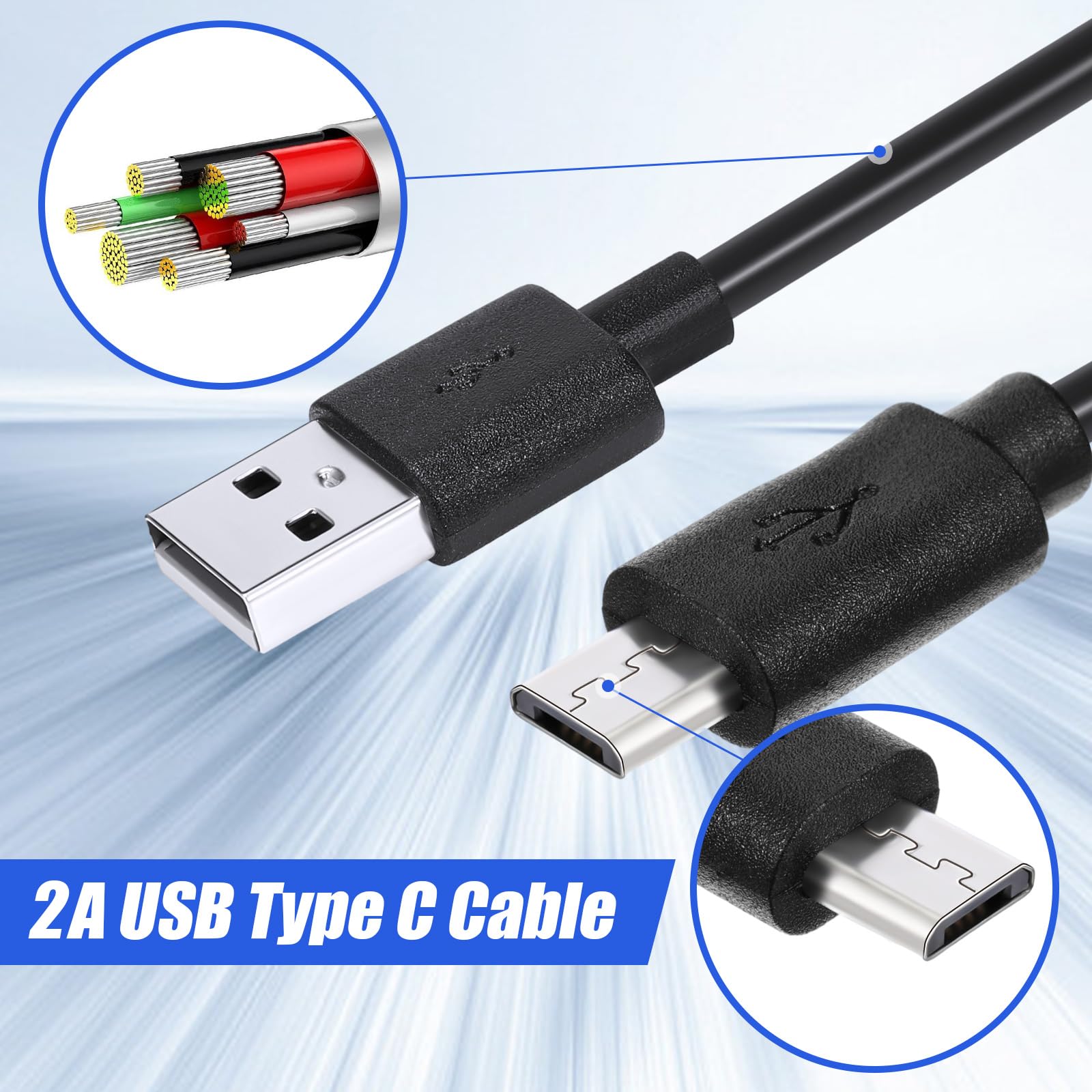 Kanayu Micro-USB-Kabel, 10 cm, Schnellladekabel, 2 A, schwarz, kompatibel mit Samsung Galaxy S7, S6 Edge, J7, S5, Note 5, 4, K40, K20, Kindle, PS4, Tablet, 50 Stück
