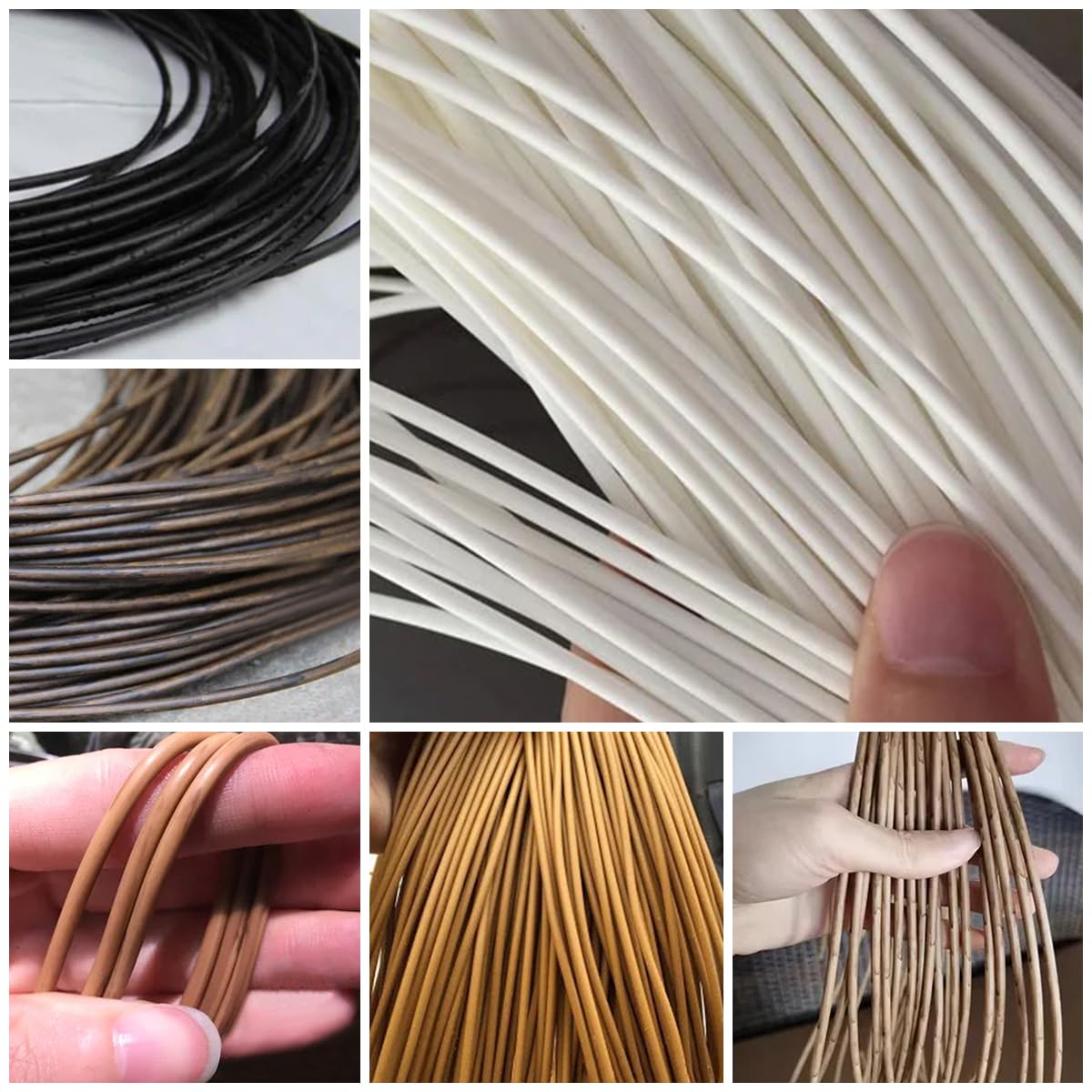 500G mobili Rotondi PE Rattan, plastica Imitazione Rattan, Materia Prima Sintetica per Intreccio per Tavolo Sedia Cestino componente