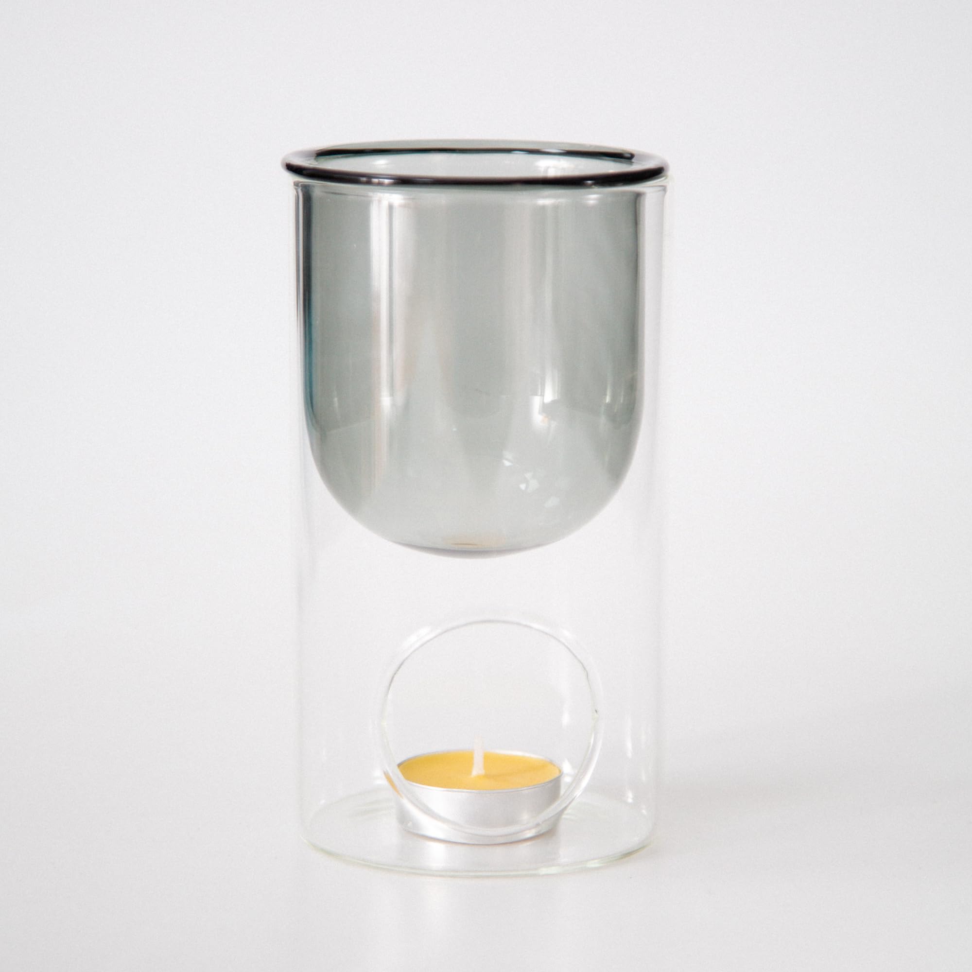 Quemador de aceite esencial de vidrio y cera, quemador de aceite aromático de aromaterapia, lámpara difusora de aceite esencial de vela, portavelas de té, calentador de aceite de fragancia para