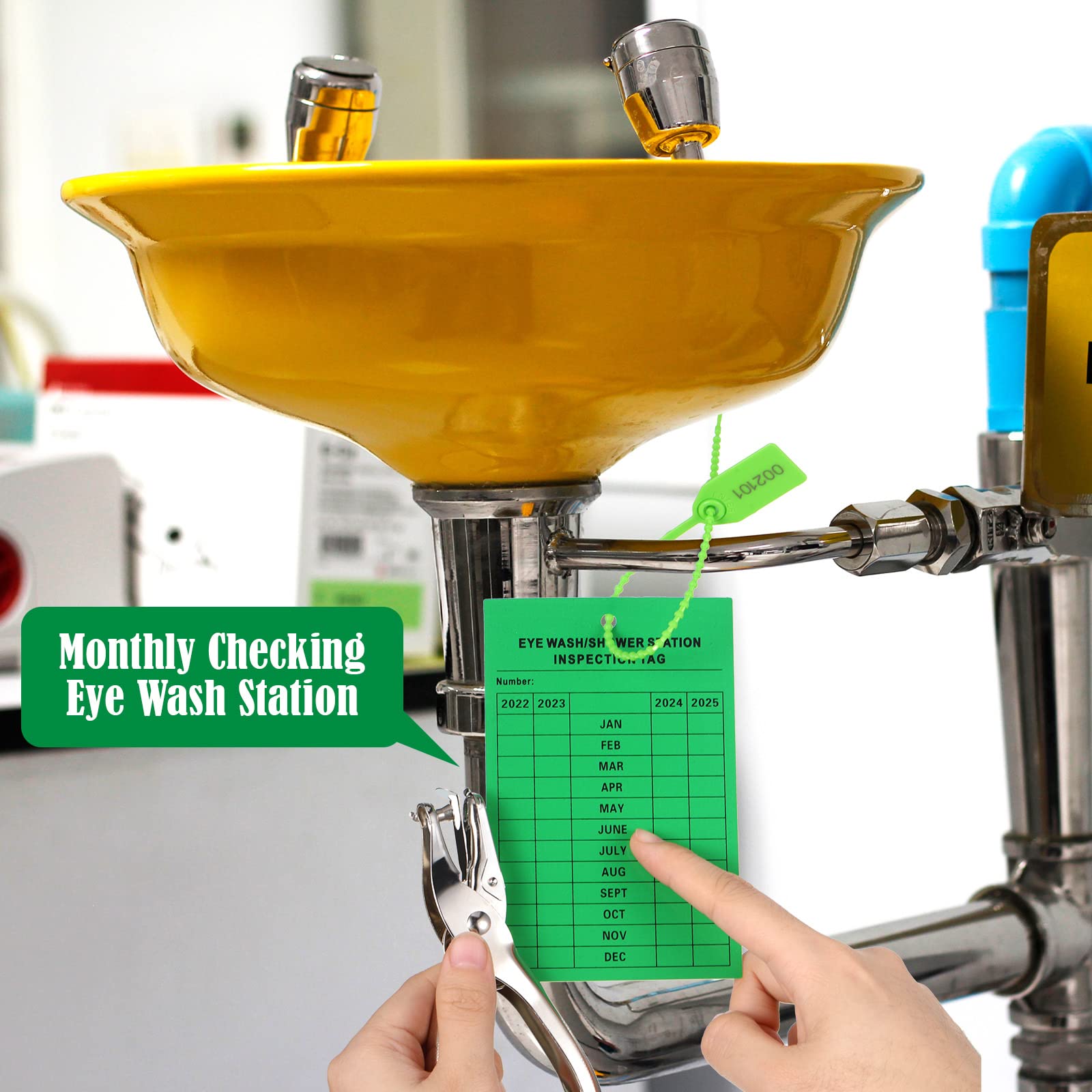 Buy 101 Pieces Monthly Eyewash Station Inspection Tags 2022 4 Years