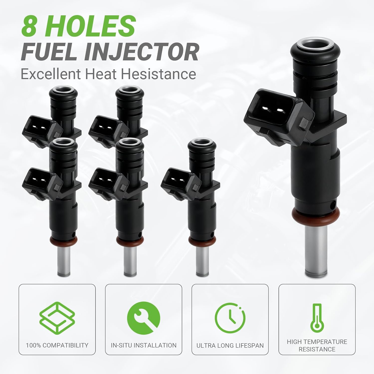 Fuel Injectors Set of 6 Compatible with BMW 323i 325i 325xi 328i xDrive 328xi 330Ci 330i 330xi X5 525i 525xi 528i 530i X3 128i Z4 3.0L #Replace FJ748 13537531634 7531634 1353753163 8001725N 800-1725N