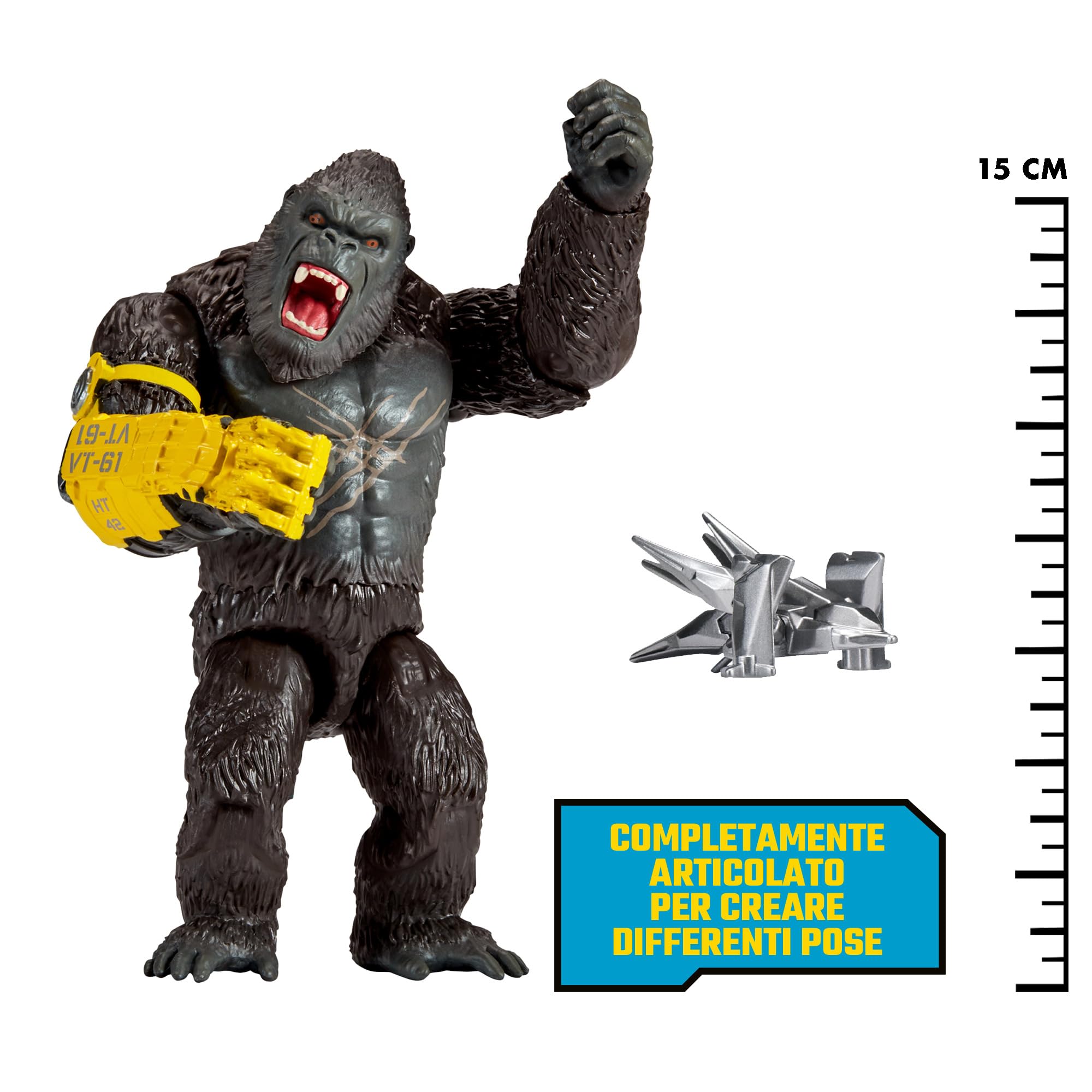 Giochi Preziosi Godzilla Per Kong Il Nuovo Impero - Kong Action Figure Da Collezione Da 15 Cm Articolato, Altamente Dettagliato E Accessoriato, Per Bambini A Partire Dai 4 Anni, Come Nel Film