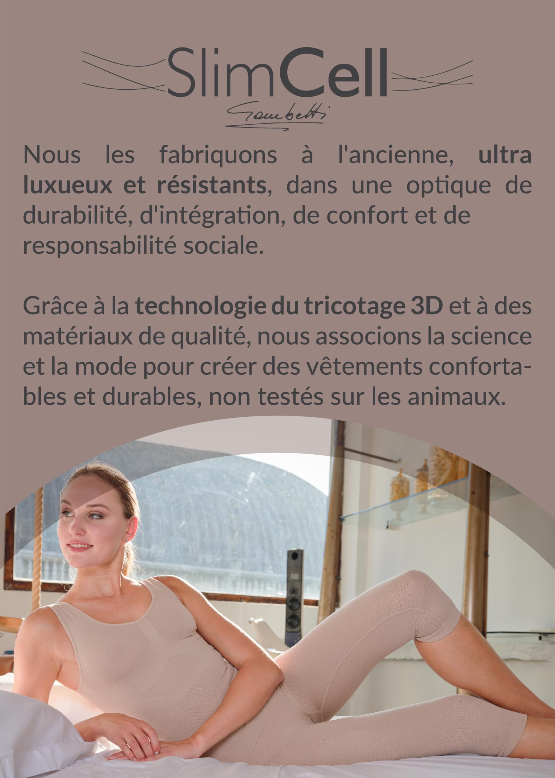 SLIMCELL Gaine Ventre Plat Femme Invisible Anti Cellulite – Ceinture Gainante Microfibre sans Couture, Gaine Amincissante, Maintien Abdominal, Invisible, Shapewear Confort Quotidien - Made in Italy