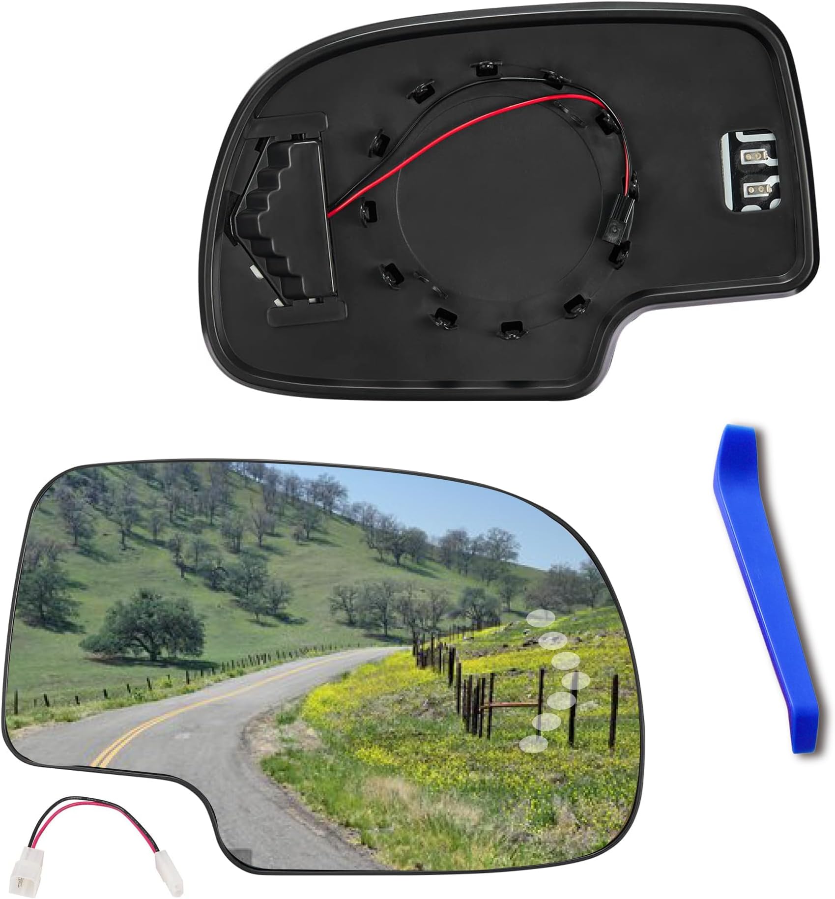 Left Driver Side Mirror Replacement For 2003 2004 2005 2006 2007 Cadillac，Gmc Sierra Accessories，Yukon，Chevy Silverado Accessories With Heated，Rear Holder &Led Turn Signal，Truck Mirrors