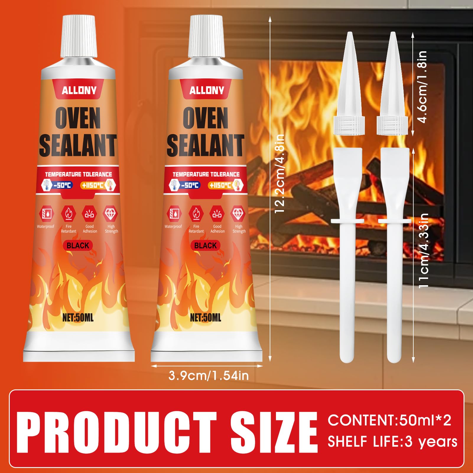Silicone Alte Temperature 1000 Gradi 100ML per Forno Stufa Vetro Caminetti