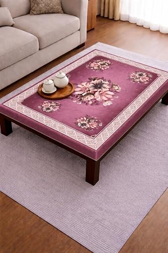 AAZEEM Printed Tablecloth Soft Feel Table Cover 4-6 Seater,Table Cover,Dining Table Cover, Table Linen,Dining Table Chair Cover,Dining Table Cover 6 Seater|Purple|36 X 54 Inches