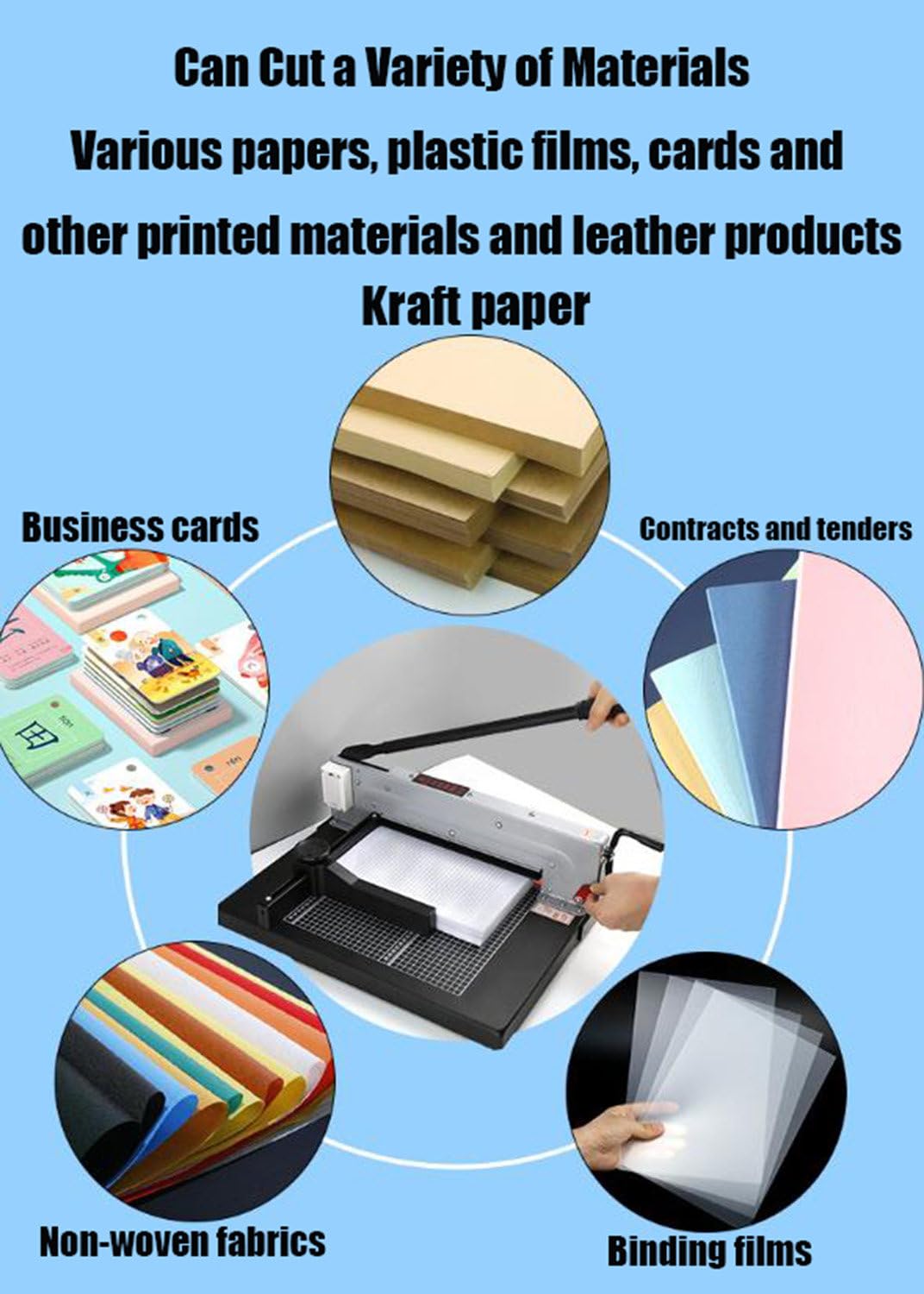 Taglierina per carta resistente, tagliacarte manuale da tavolo, per carta a strati spessi, design impilabile per uso industriale e commerciale