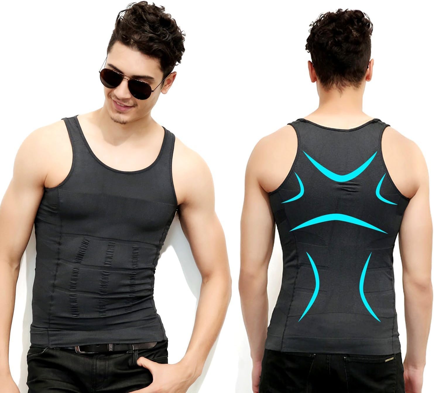 Compression Slimming Shirt Slim Fit Back Support and Instant Body Shaper Feel Confident on Party and Company Meetings