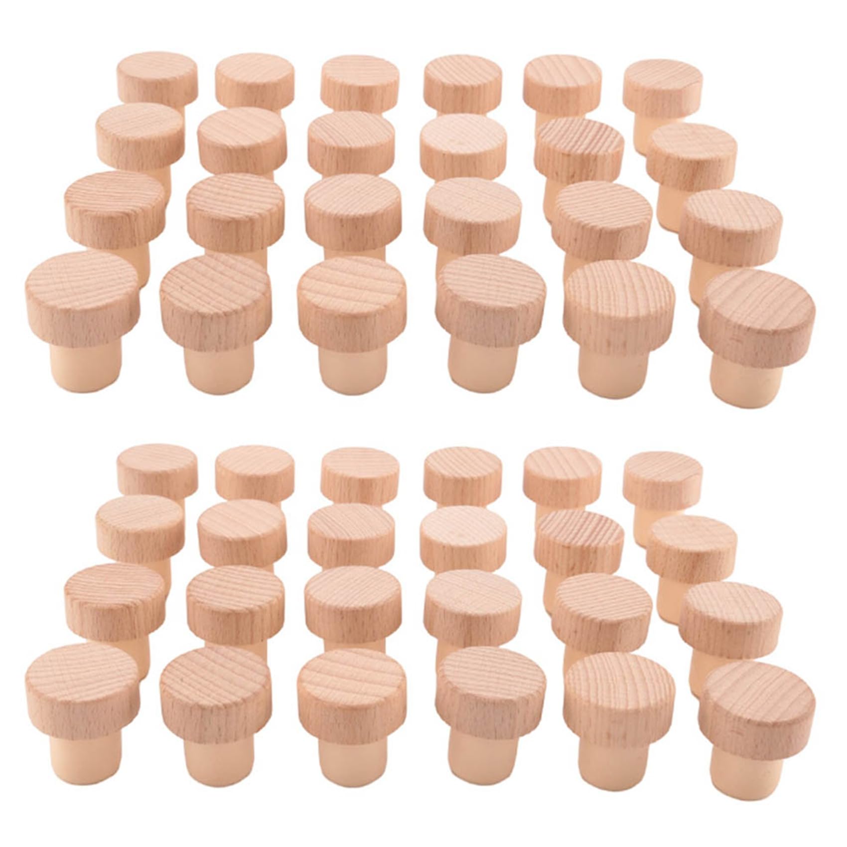 Tapones de corcho para vino reutilizables de madera y goma con cierre hermético en T