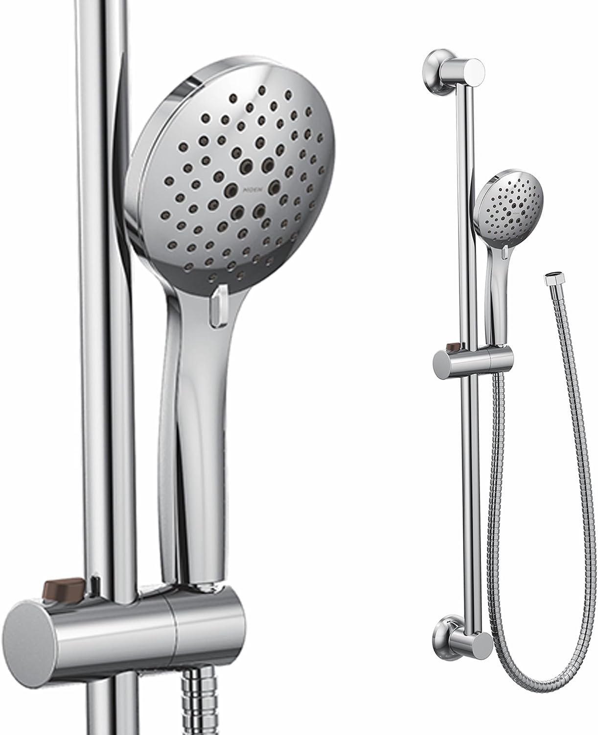 Moen Chrome Eco-Performance 5-Function Handheld Removable Shower Head, Adjustable 30-Inch Slide Bar and 69-Inch Long Hose, 3558EP