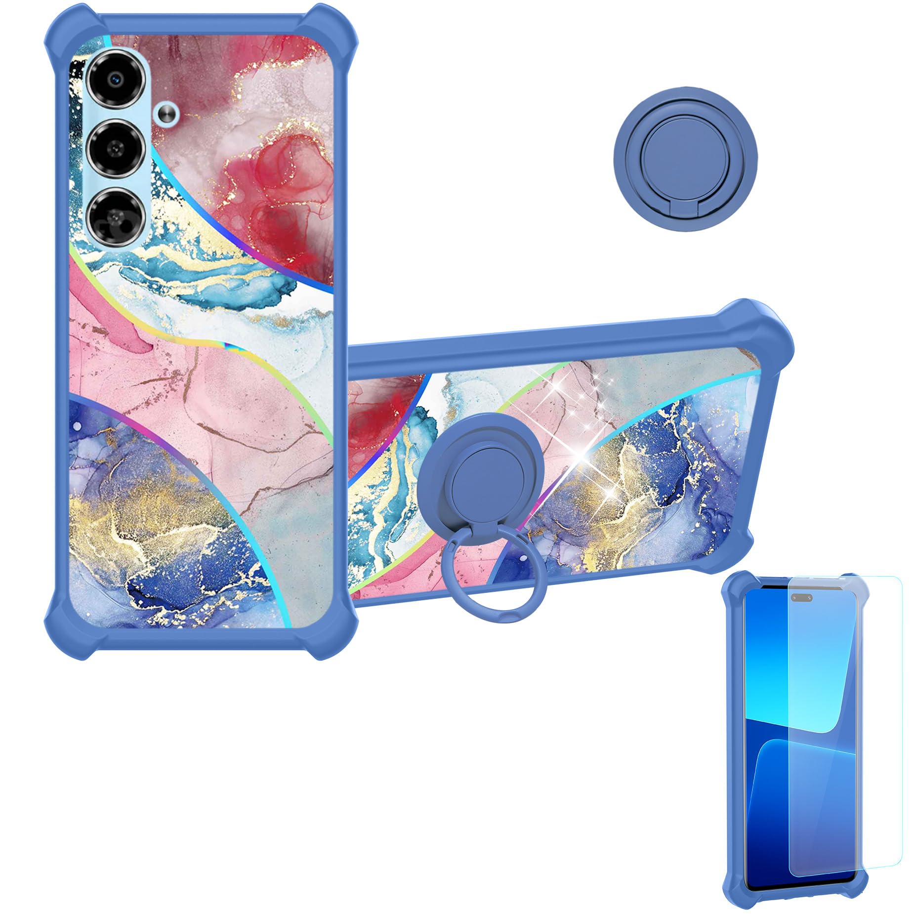Cover per Xgody V50 6.5 Custodia Comaptibile con Xgody V50 6.5 Case Custodia [ con 9H HD Vetro Temperato] Cover Supporto PC + Silicone IMDL-SSS