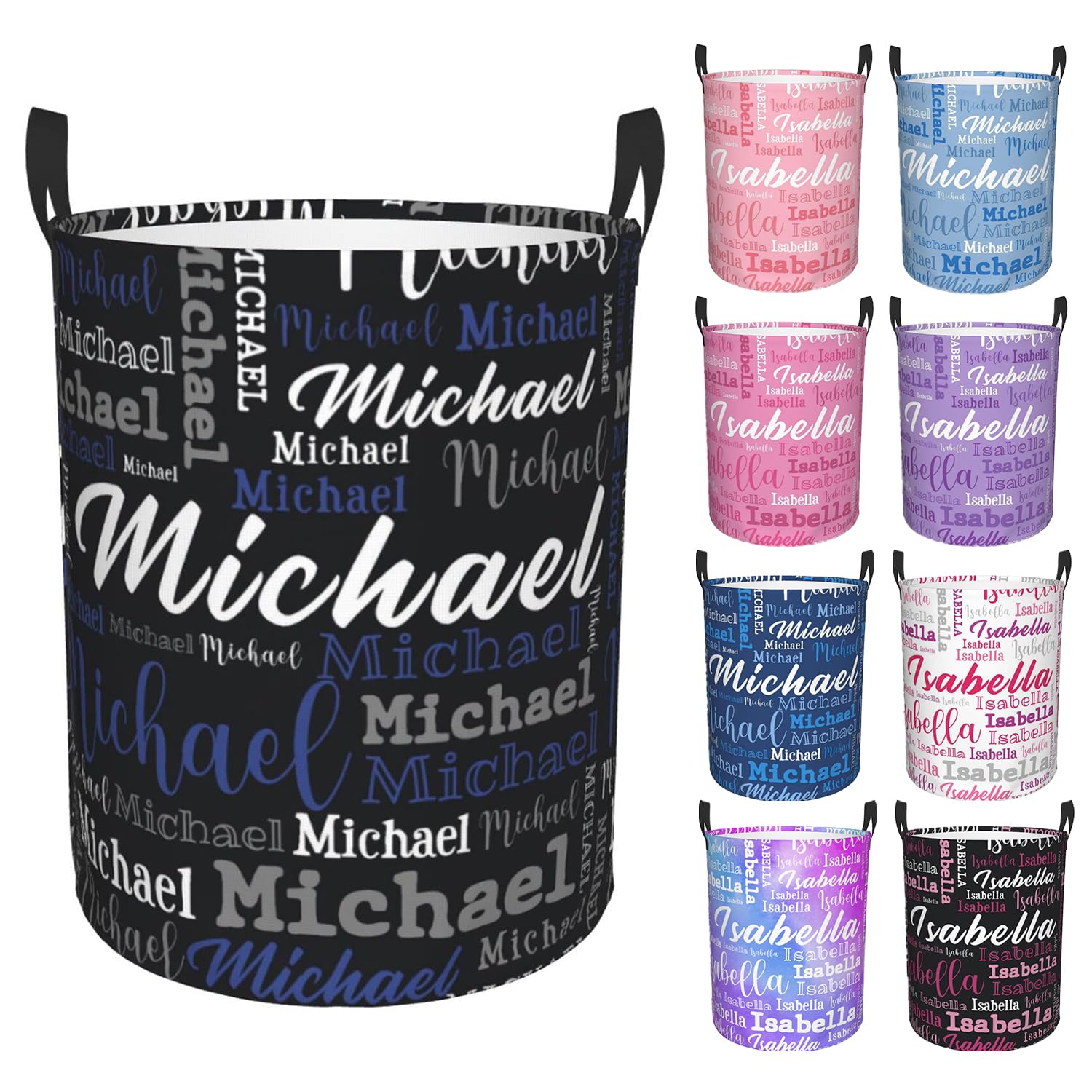 Custom Name Laundry Hamper, Personalized Laundry Baskets with Name for Boys Girls Women Men, Customized Collapsible Dirty Clothes Hamper Easy Storage Gifts for Bedroom Bathroom Living Room